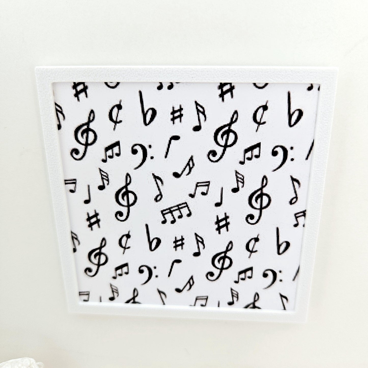 Dolls House Modern Framed Wall Art, Music Notes picture, 12th scale, miniature wall picture for a music room