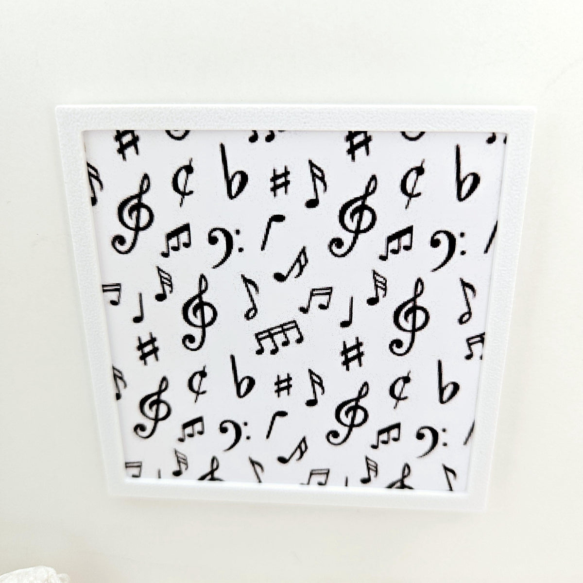 Dolls House Modern Framed Wall Art, Music Notes picture, 12th scale, miniature wall picture for a music room
