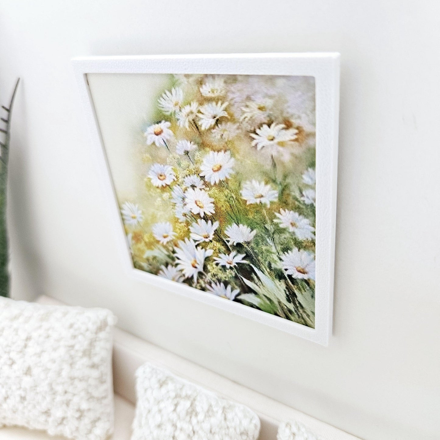 Dolls House Modern Framed Wall Art, Floral picture, 12th scale, miniature wall picture for any room