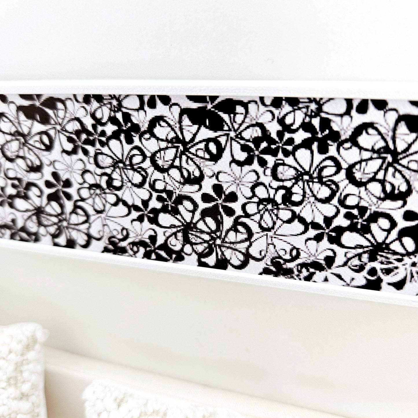 Dolls House Modern Framed Wall Art, Black Flower picture, 12th scale, miniature wall picture for any room