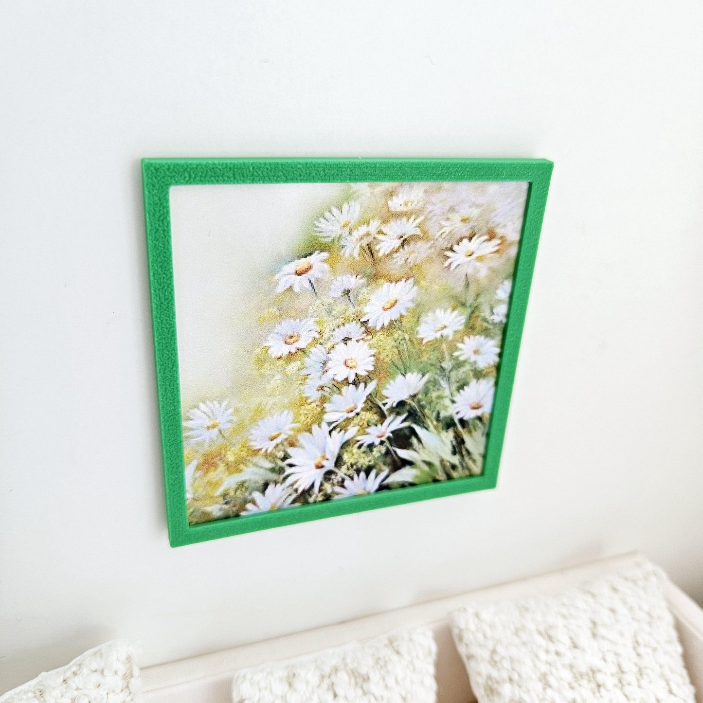Dolls House Modern Framed Wall Art, Floral picture, 12th scale, miniature wall picture for any room