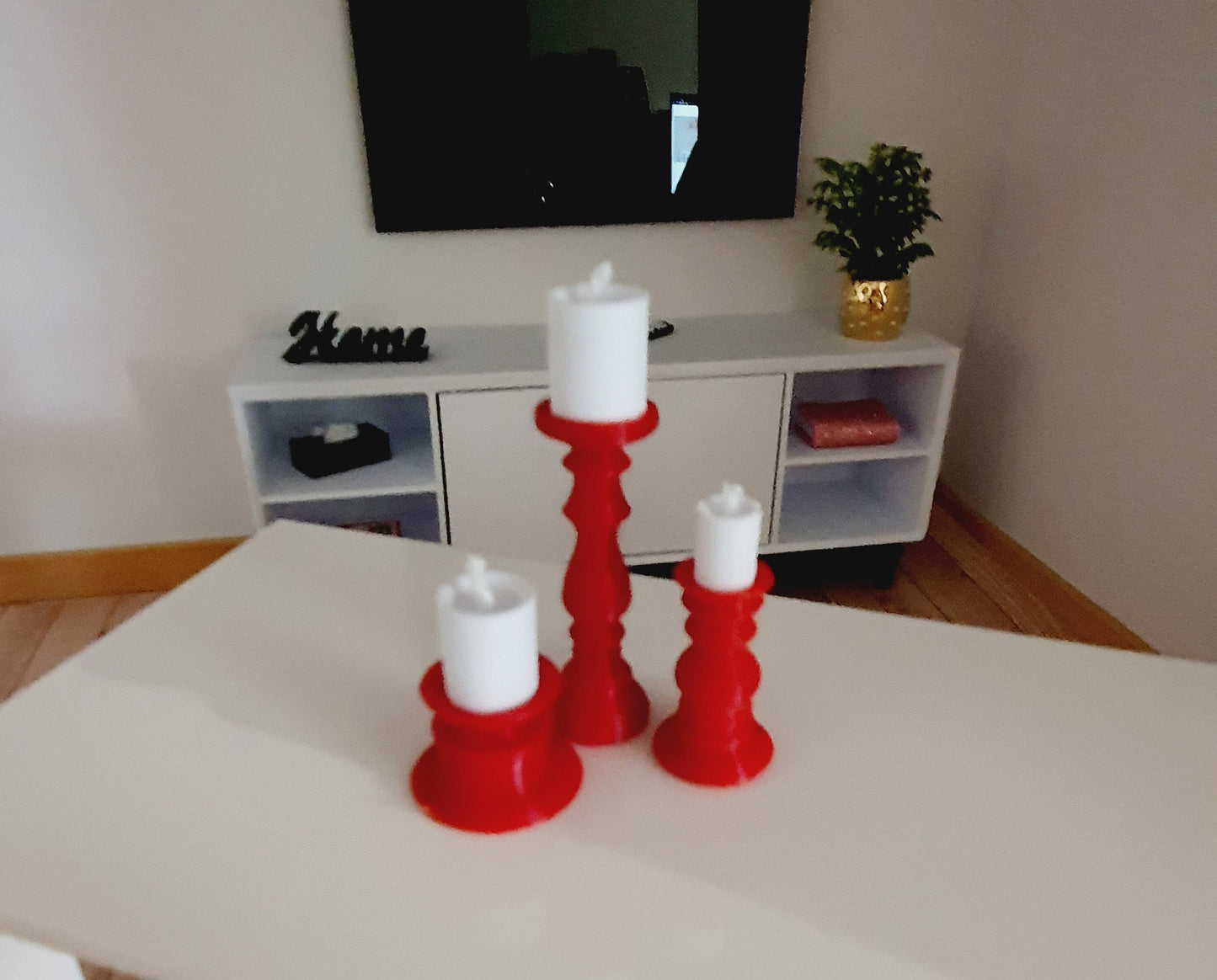 Dolls House Candle Set | Set of 3 with Sticks | Choice of Colours | 1:12 Scale