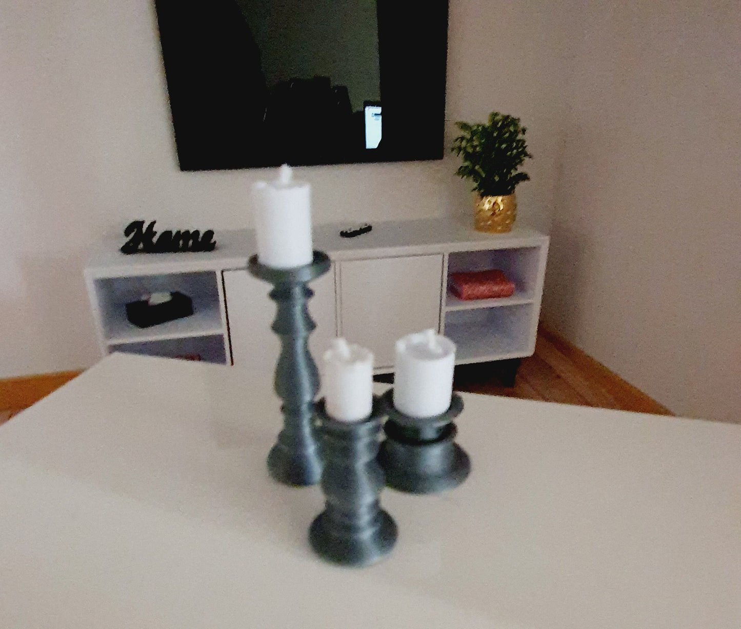 Dolls House Candle Set | Set of 3 with Sticks | Choice of Colours | 1:12 Scale