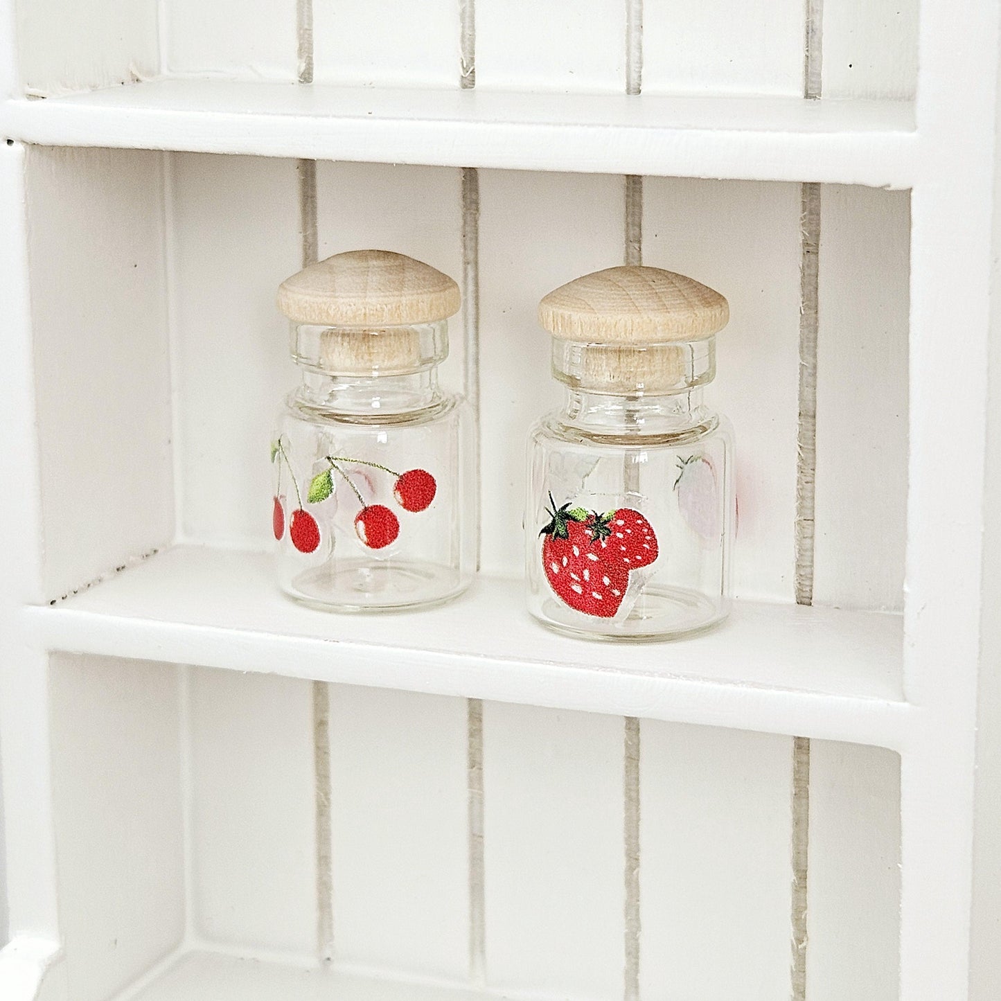 Dolls House Fruit Glass Jars | Set of 2 with Lids | 1:12 Scale Miniature