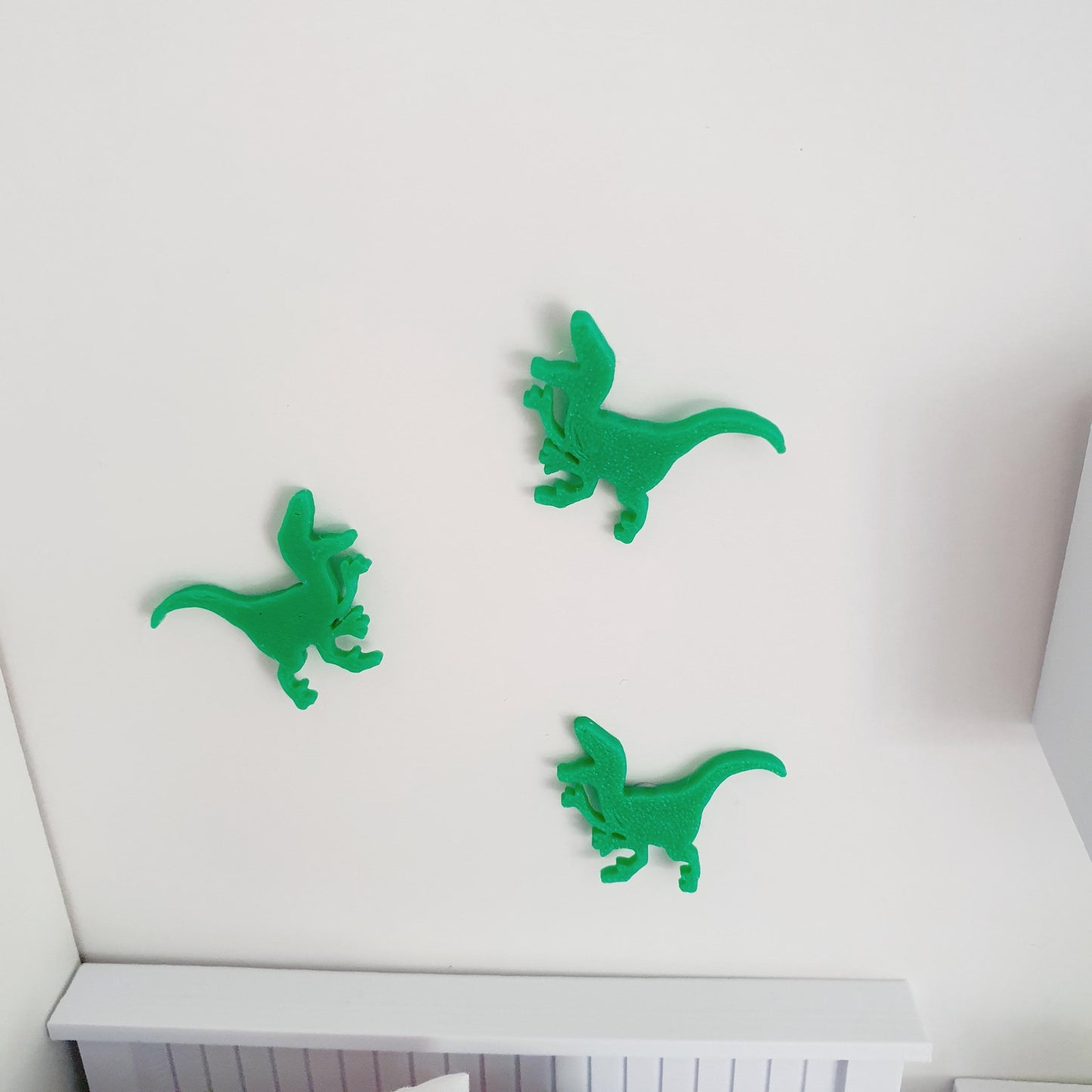 Dolls House Set of 3 Dinosaurs or Dinosaur footprints, 1:12th Scale, Miniature wall art, choice of colours