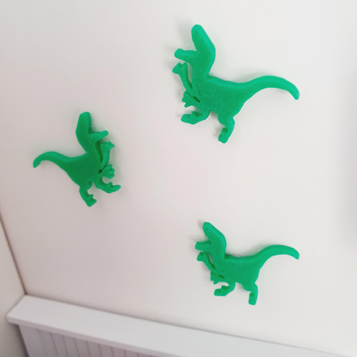 Dolls House Set of 3 Dinosaurs or Dinosaur footprints, 1:12th Scale, Miniature wall art, choice of colours