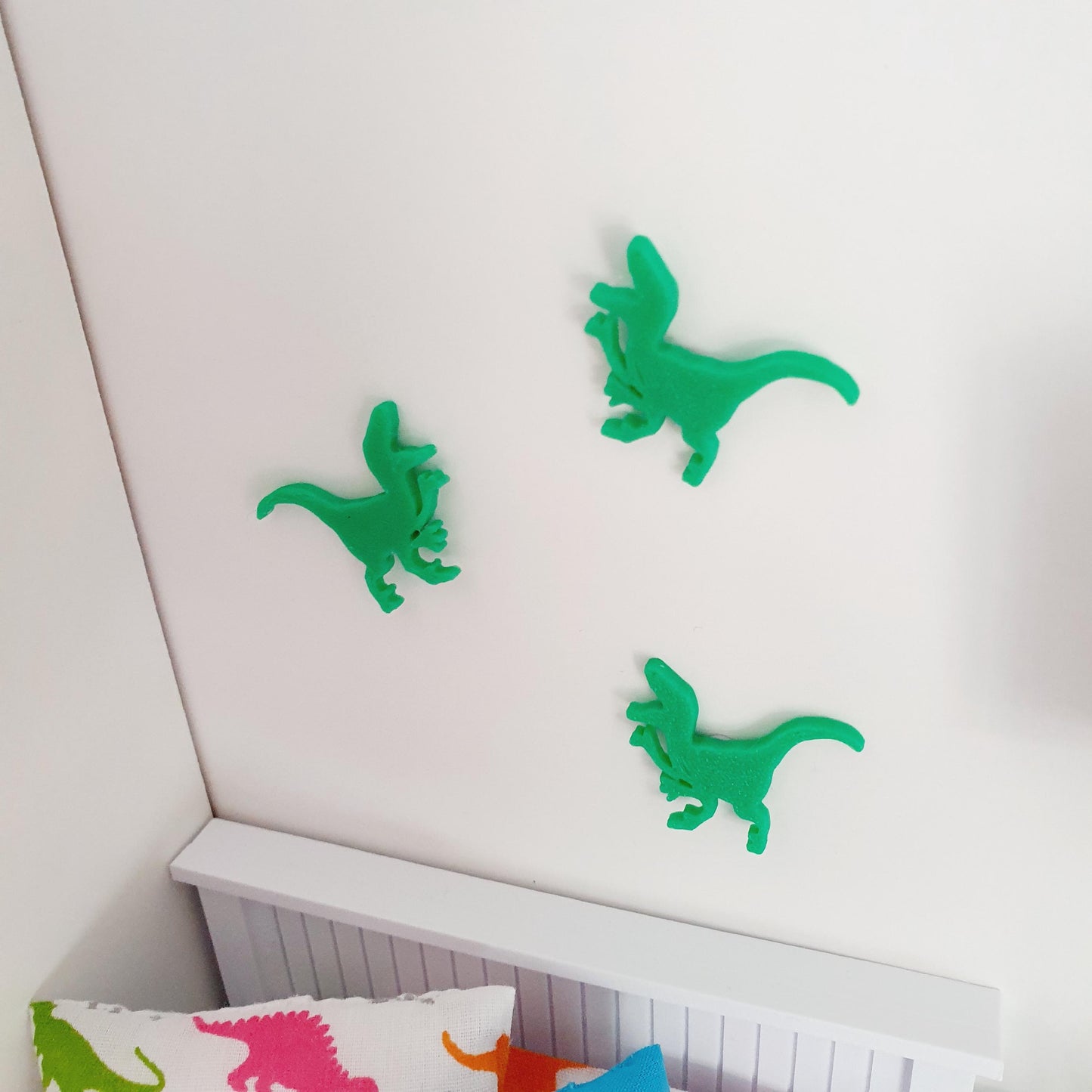 Dolls House Set of 3 Dinosaurs or Dinosaur footprints, 1:12th Scale, Miniature wall art, choice of colours