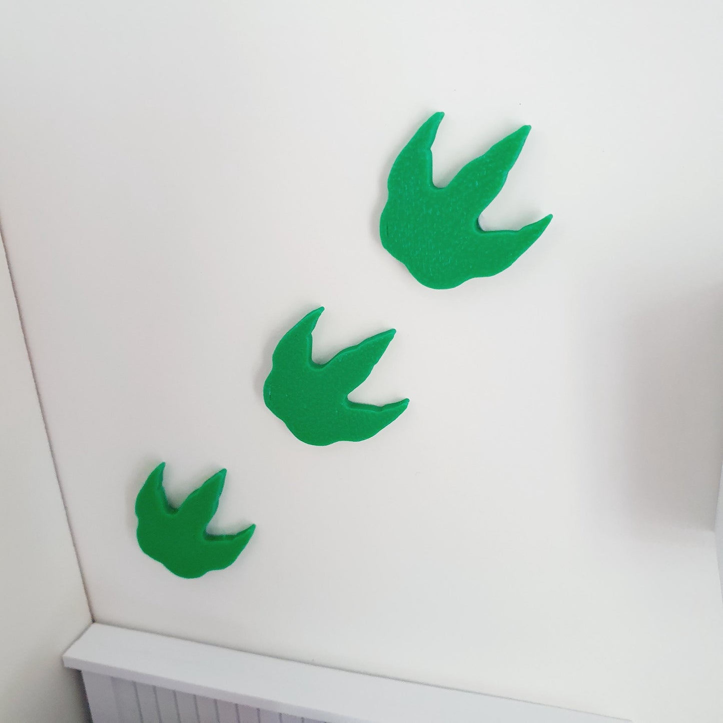 Dolls House Set of 3 Dinosaurs or Dinosaur footprints, 1:12th Scale, Miniature wall art, choice of colours