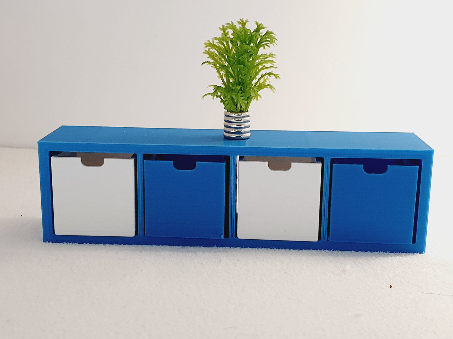 Dolls House 4x Cube Storage Unit with Boxes | Modern Design | 1:12 Scale