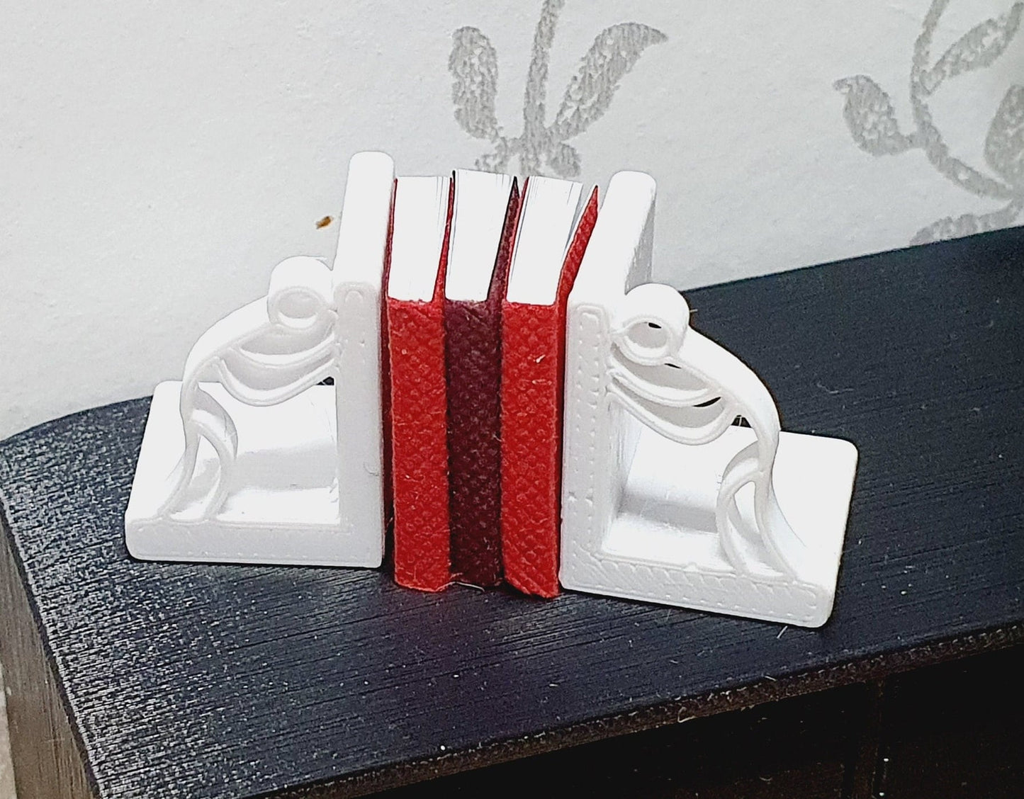 Dolls House Bookends Set with Stick Men, Dollhouse Miniature Bookends, 12th Scale Books