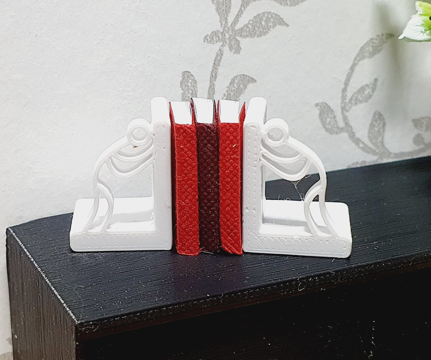 Dolls House Bookends Set with Stick Men, Dollhouse Miniature Bookends, 12th Scale Books