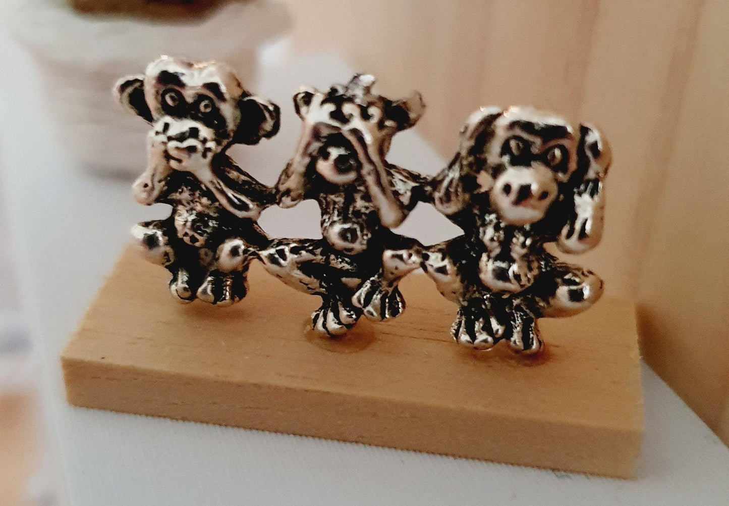 3 Monkeys Ornament dolls house 1:12th scale monkey miniature ornament