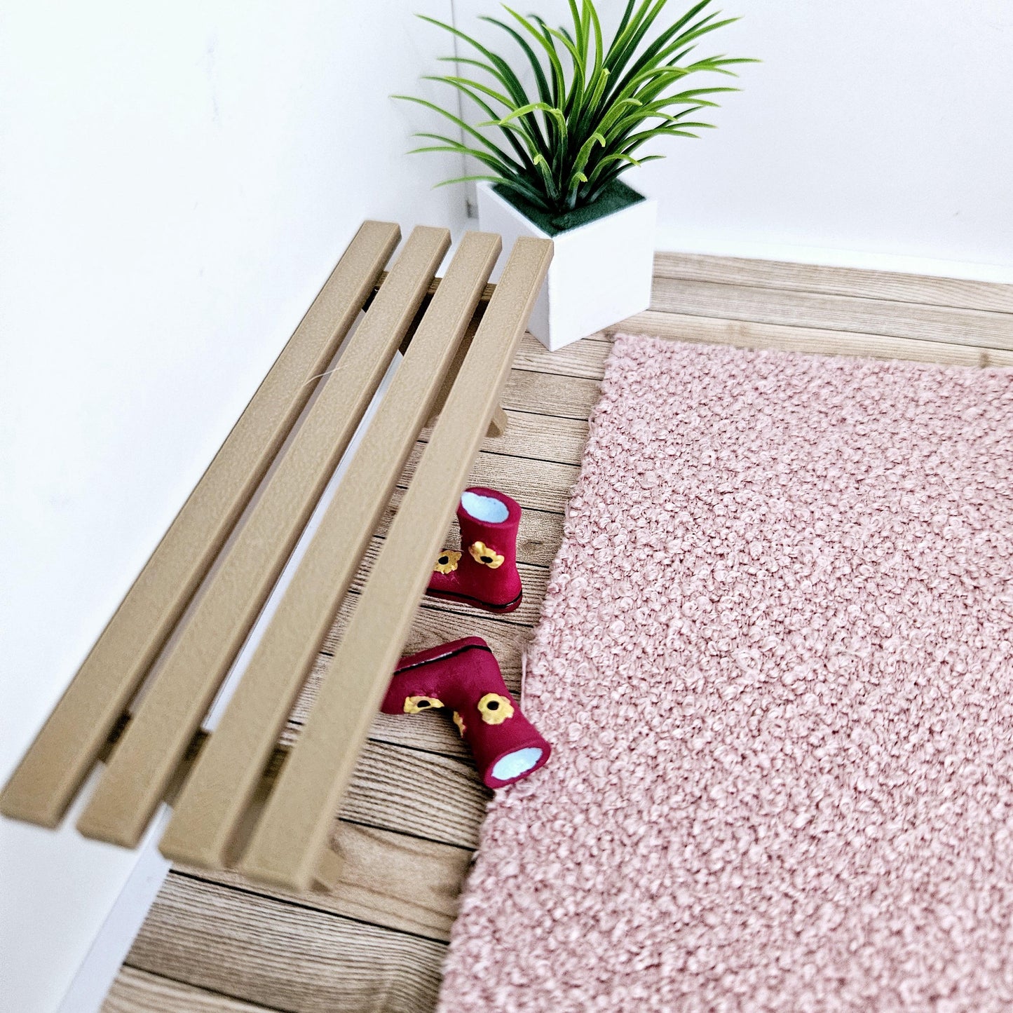 Dolls House Slatted Seat Bench | Choice of Colours | 1:12 Scale Miniature Furniture