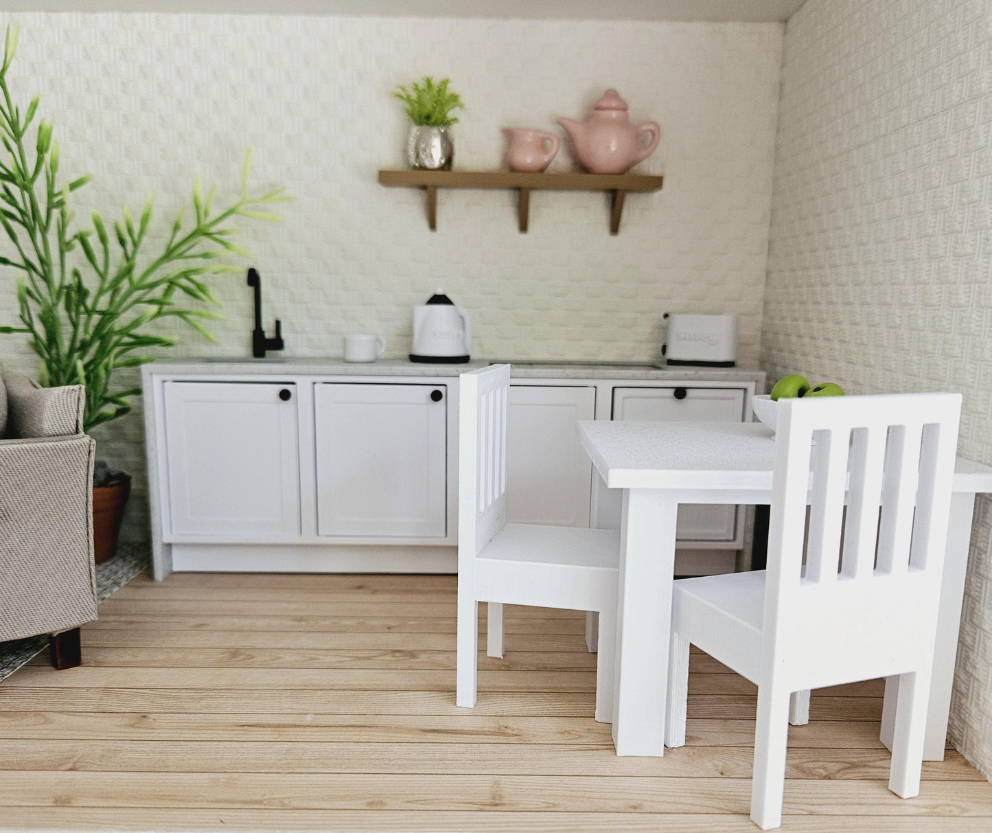Modern Dolls House Furniture Pack – Choose by Room or Furnish the Whole House, 12th Scale Miniatures, Fits Ikea Dolls Houses