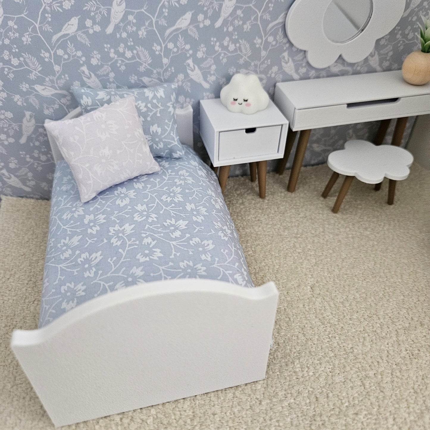 Miniature Dolls House Child's Junior Bedroom Set, Dollhouse Furniture, Dolls House Miniatures, Dollhouse Accessories, 12th Scale