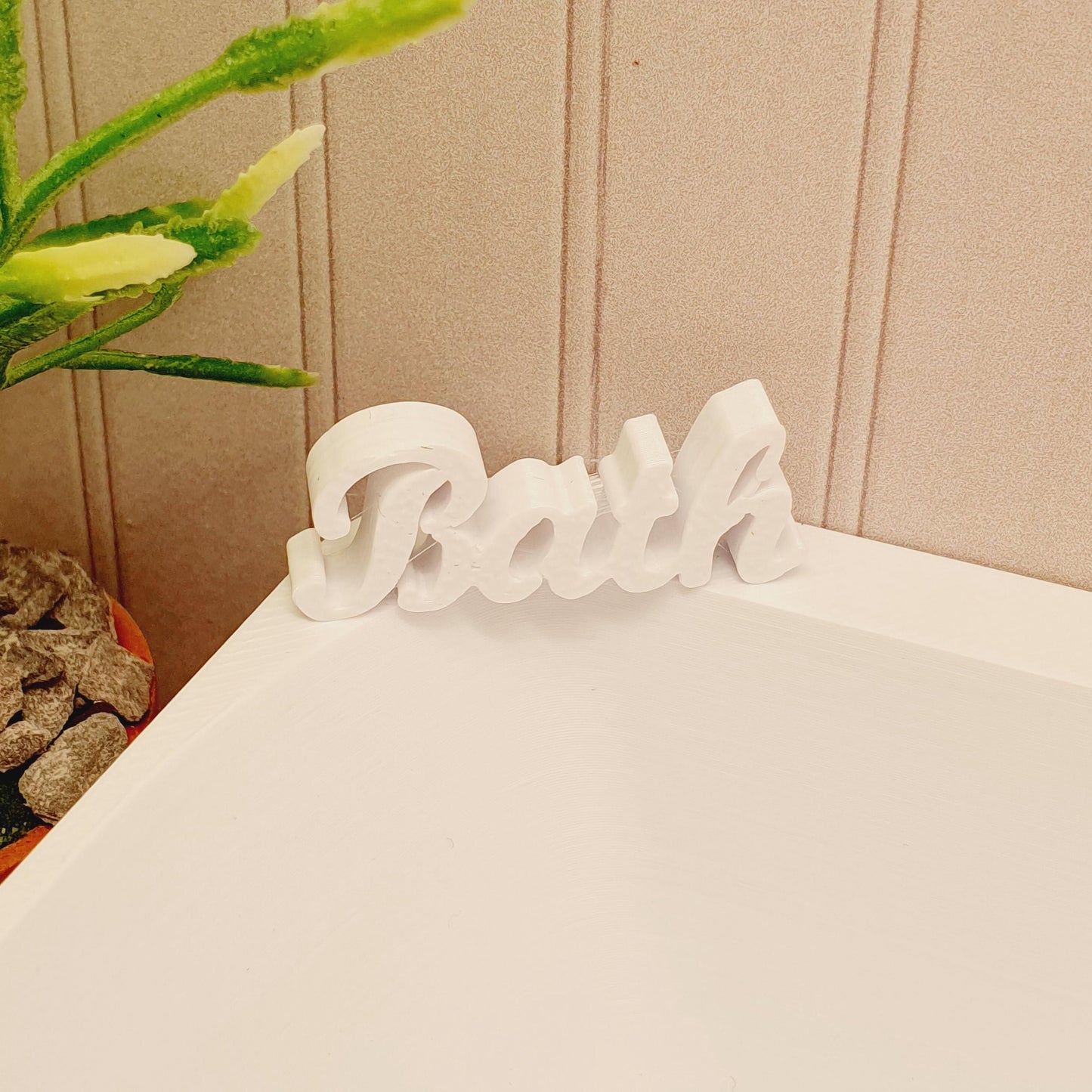 Dolls House Bath Sign, Freestanding Bath or Relax word, 12th scale, miniature words, 12th scale words, choice of colours