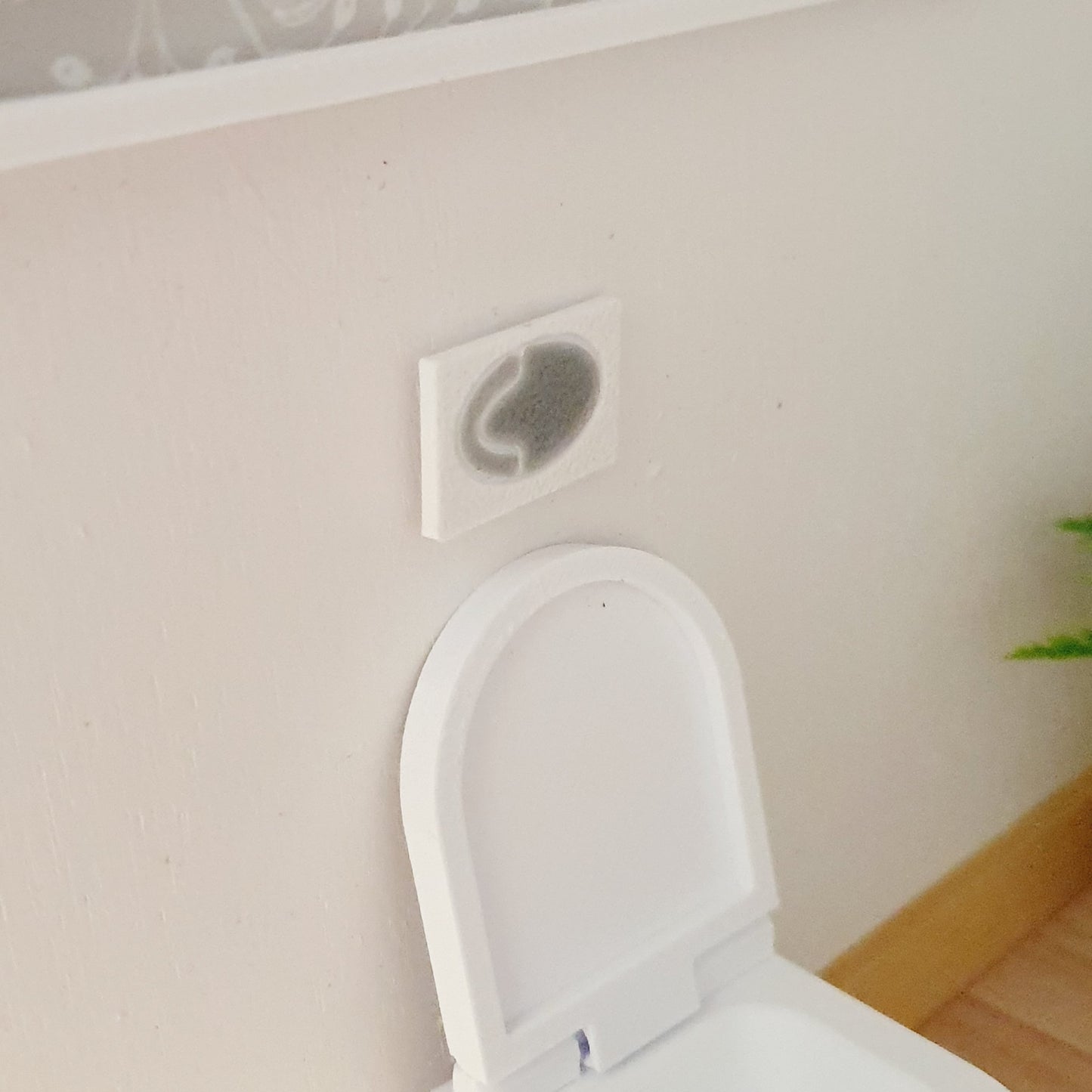 Dolls House Modern Back to Wall Toilet | Hinged Lid & Blue Cleaner | 1:12 Scale Miniature