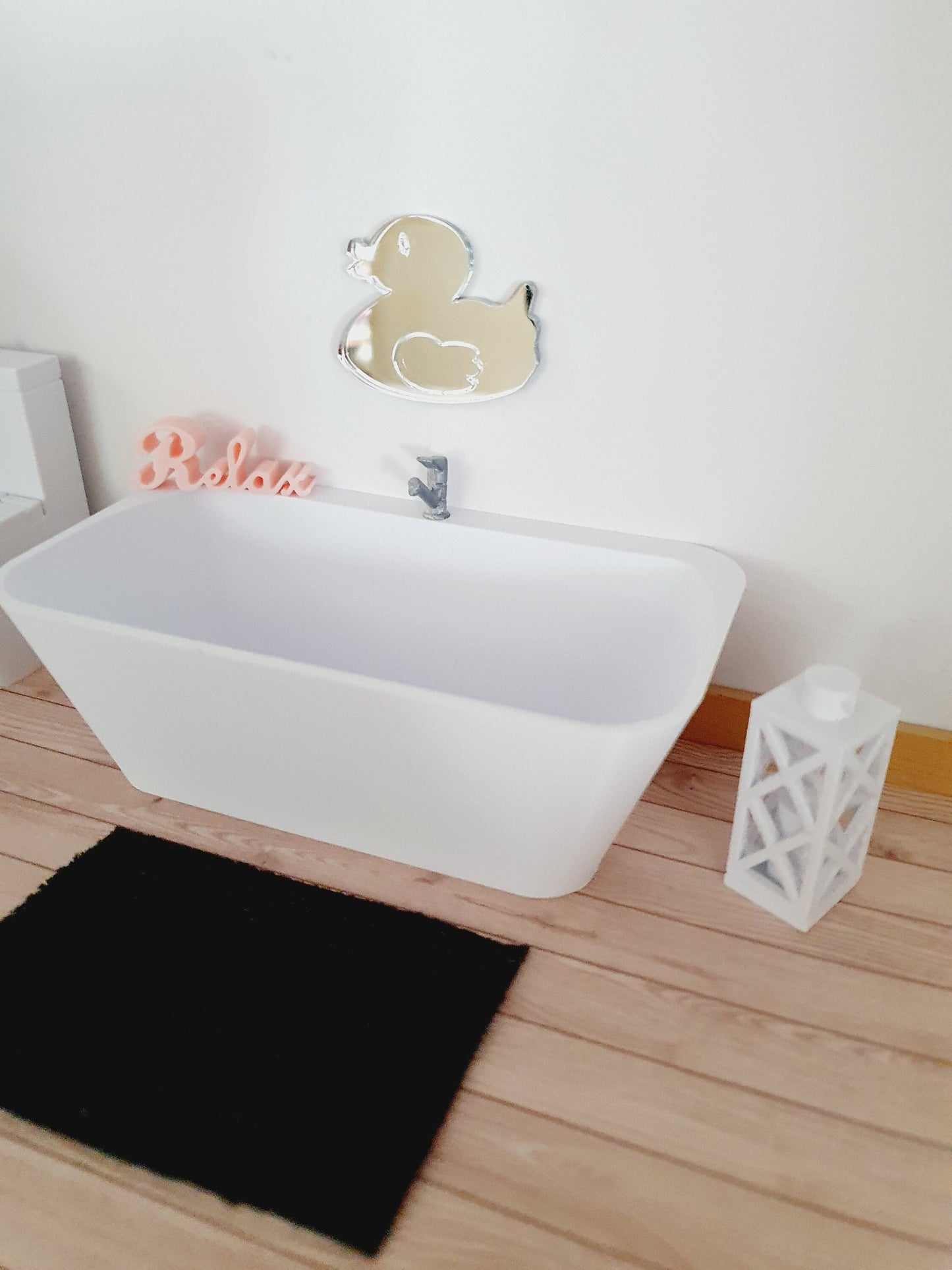 Dolls House Cute little duck mirror, Miniature Mirror, 12th Scale Mirror