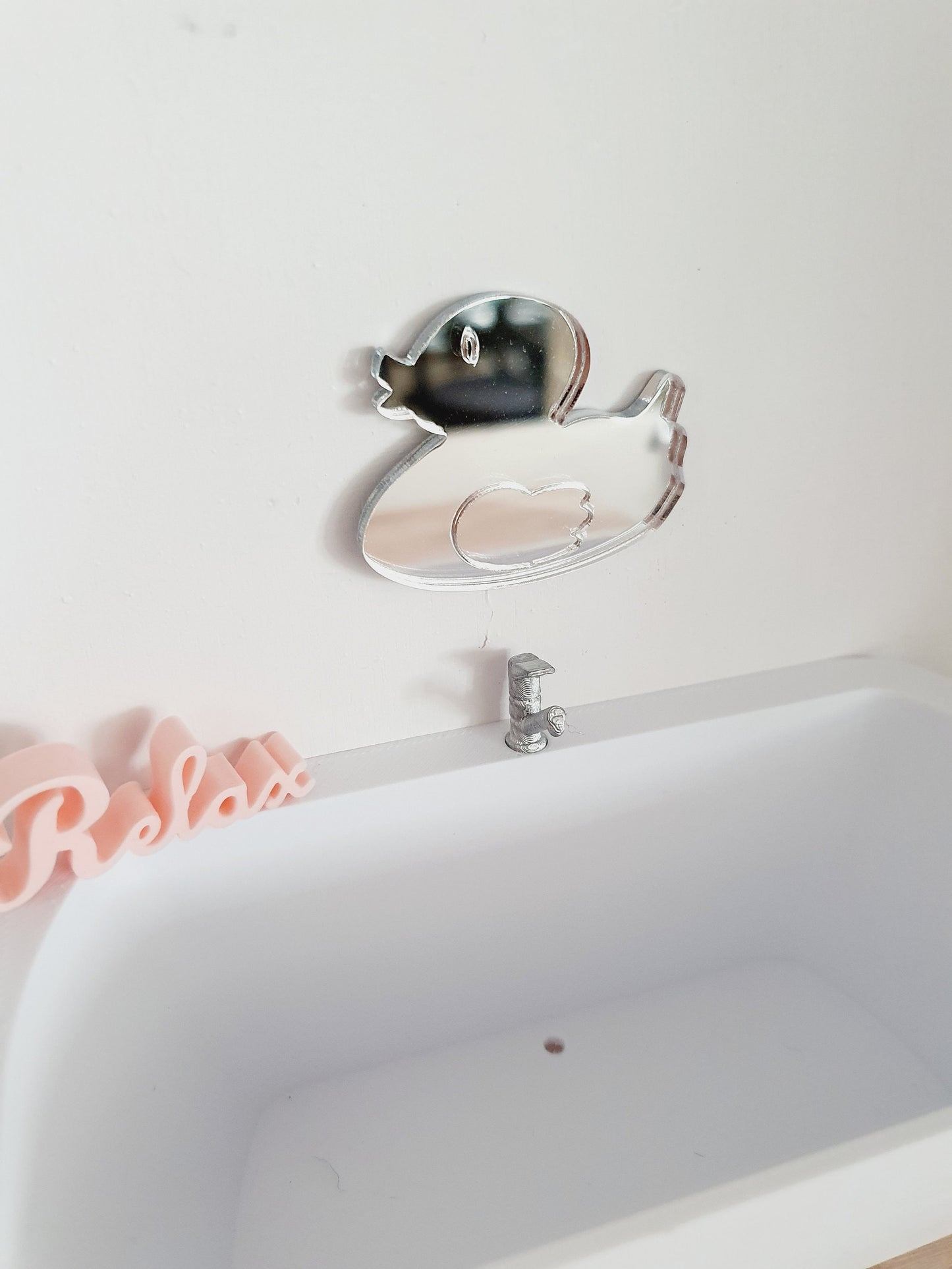 Dolls House Cute little duck mirror, Miniature Mirror, 12th Scale Mirror