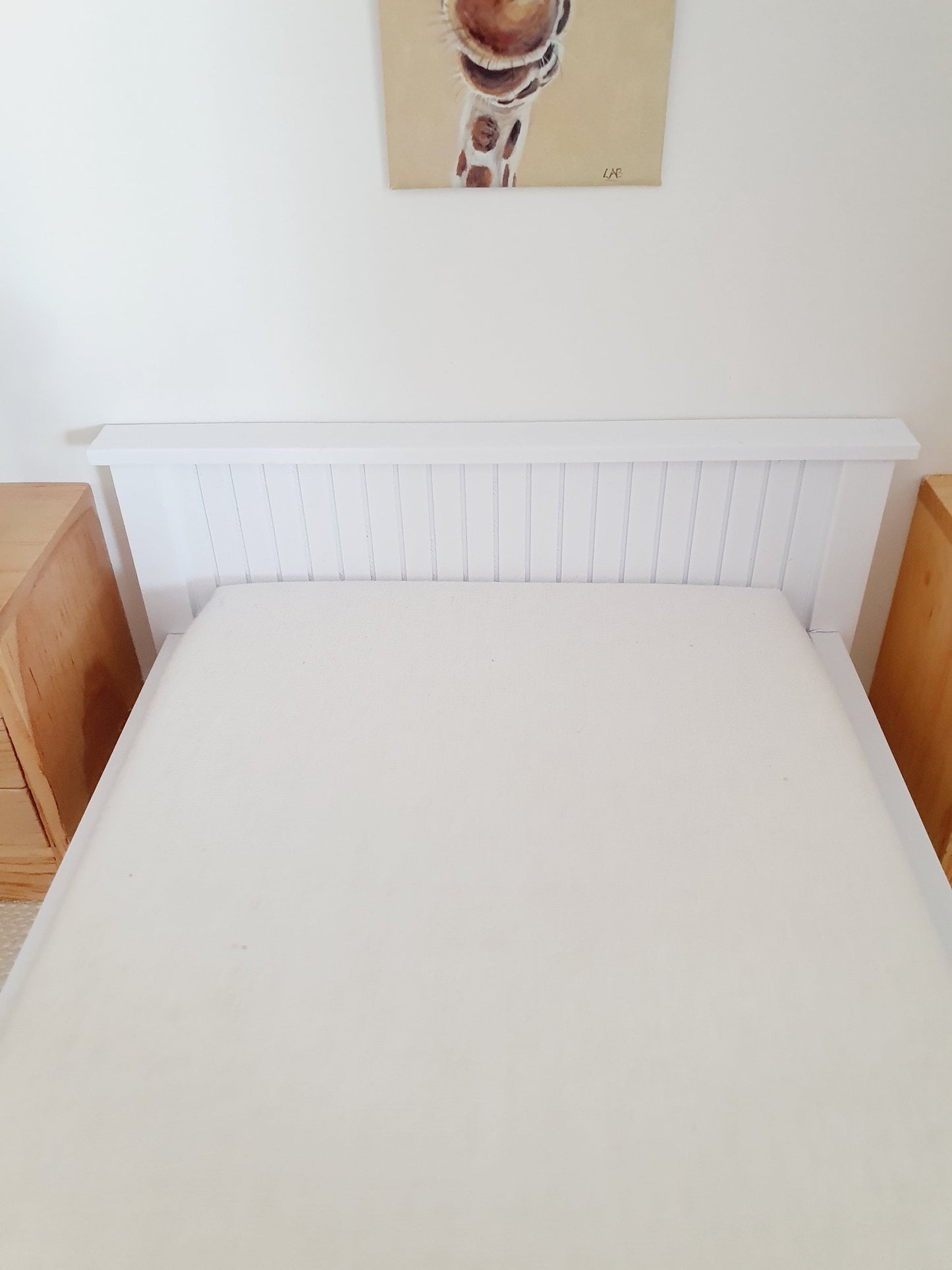 Dolls House Double Bed, Choice of Colours, 1:12th Scale, Miniature Bed with White Mattress (BRDB)