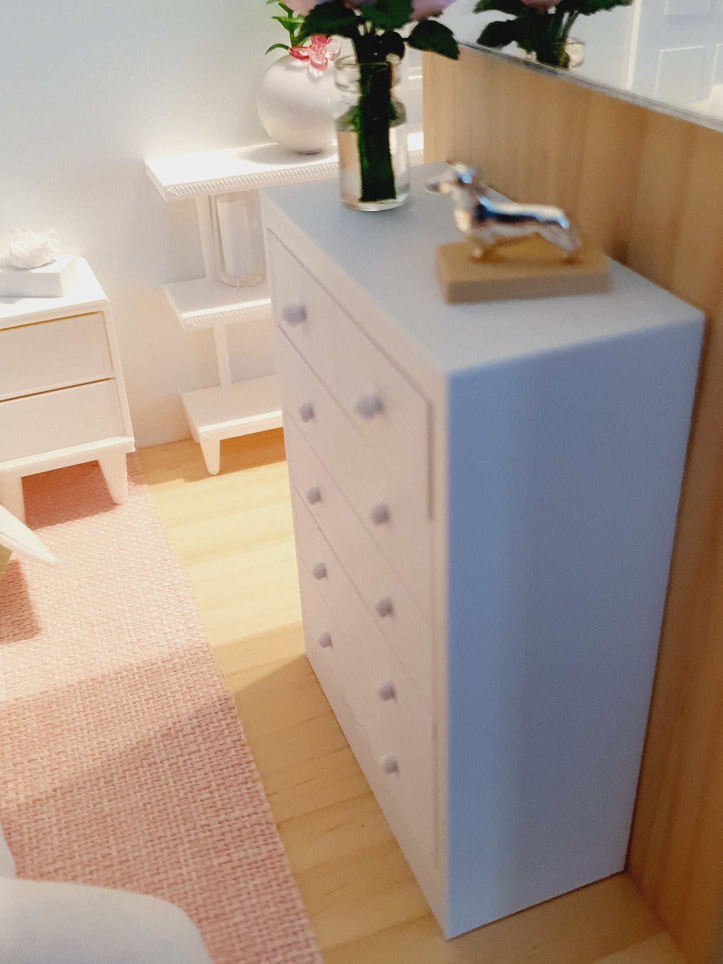 Dolls House Modern Chest of Drawers 1:12th Scale, Miniature Drawers, Choice of Colours (BRCH1)