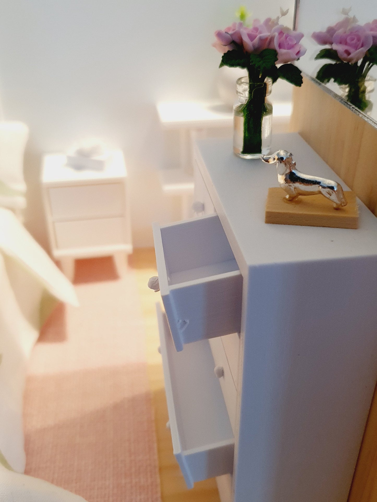 Dolls House Modern Chest of Drawers 1:12th Scale, Miniature Drawers, Choice of Colours (BRCH1)