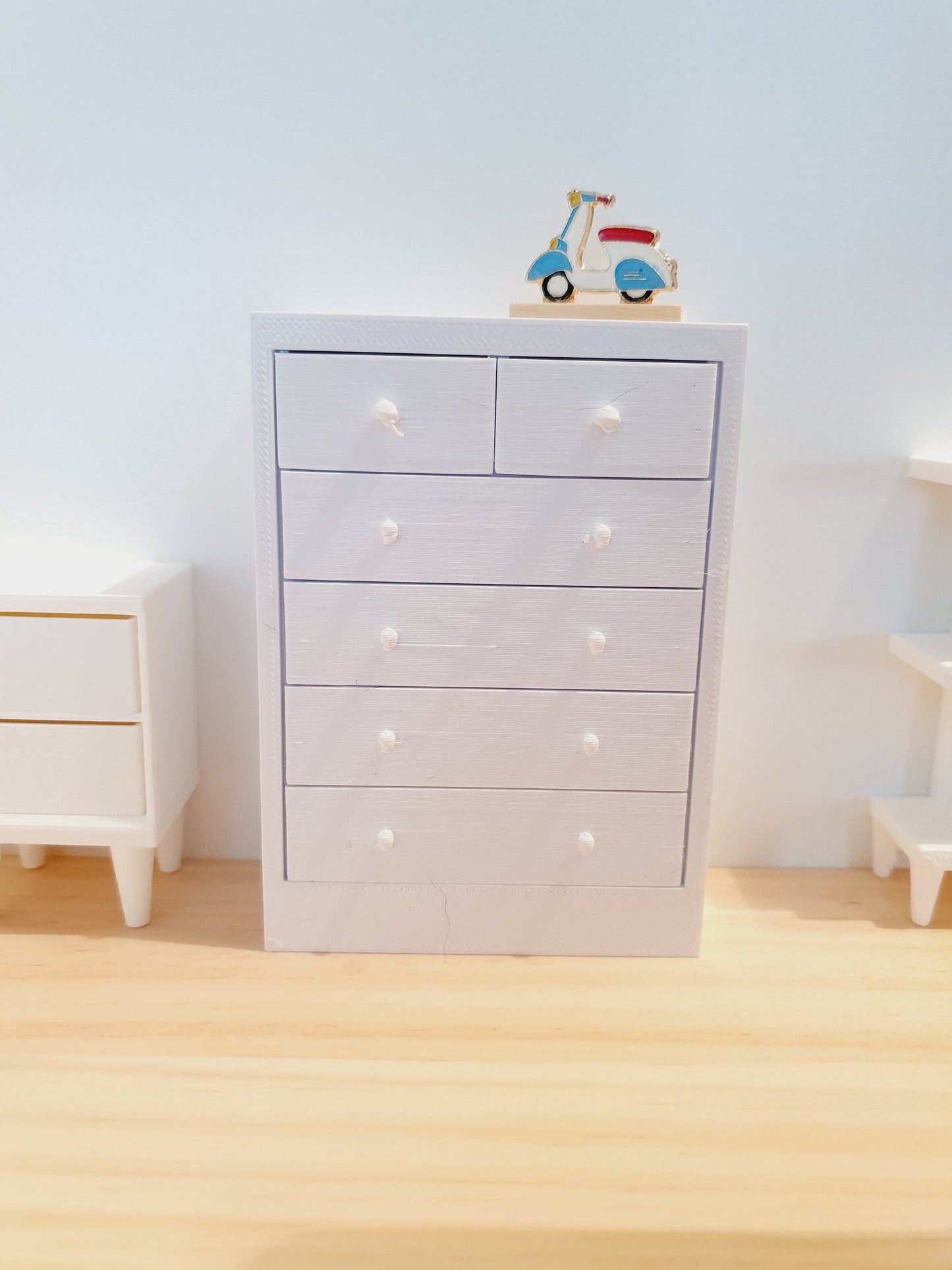 Dolls House Modern Chest of Drawers 1:12th Scale, Miniature Drawers, Choice of Colours (BRCH1)