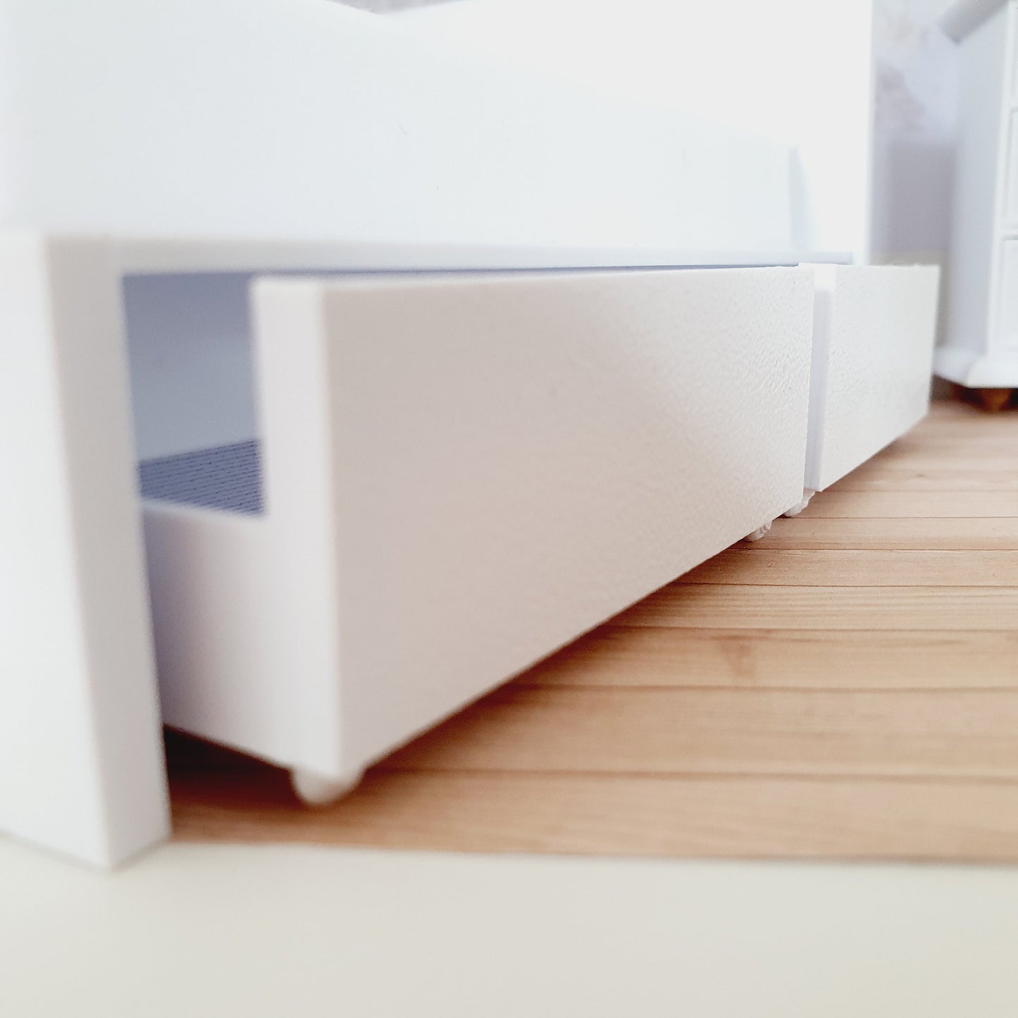 Dolls House Double Bed, Choice of Colours, 1:12th Scale, Miniature Bed with White Mattress