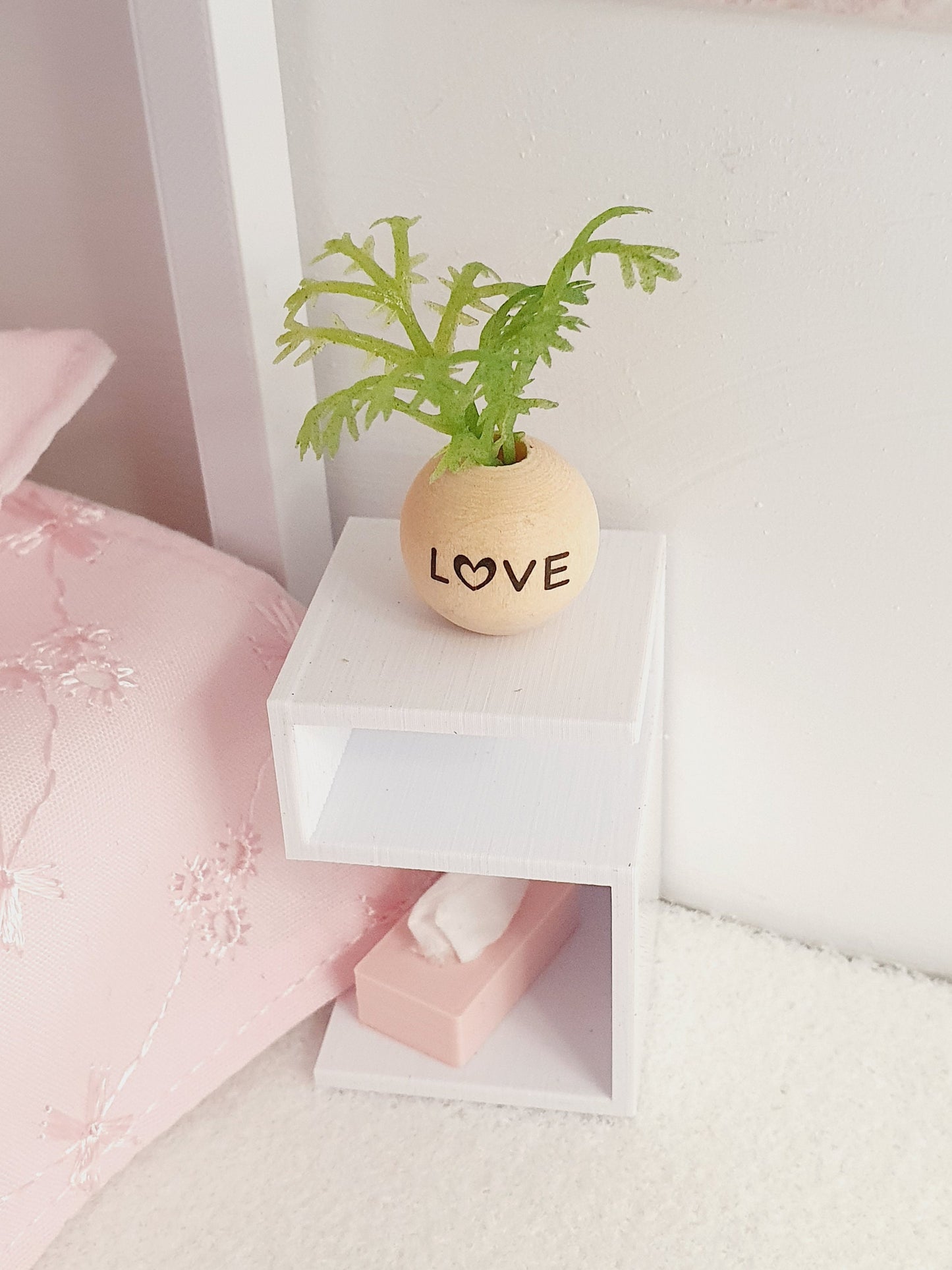 Dolls House Modern Bedside Table | Side Table | Choice of Colours | 1:12 Scale Miniature