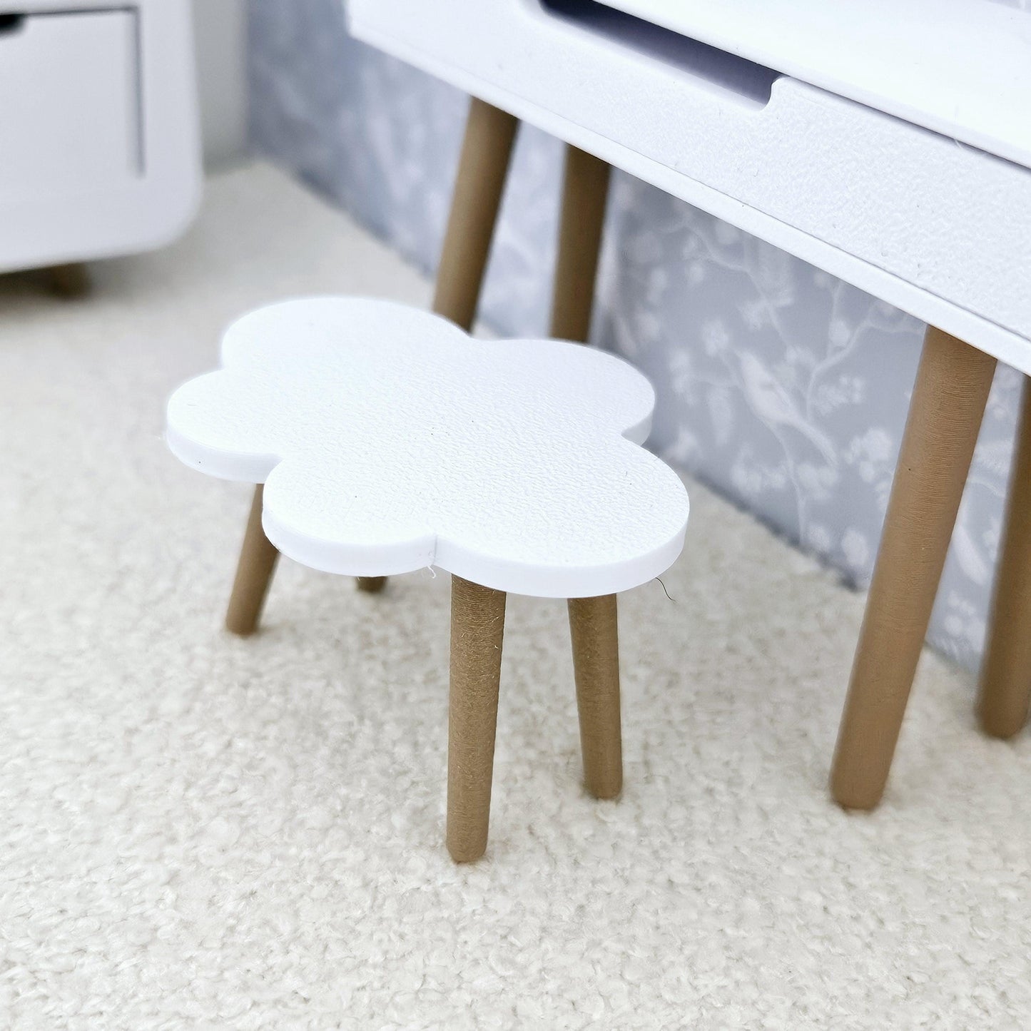 Miniature Dolls House Child's Dressing Table Stool, Dollhouse Furniture, Dolls House Miniatures, Dollhouse Accessories, 12th Scale