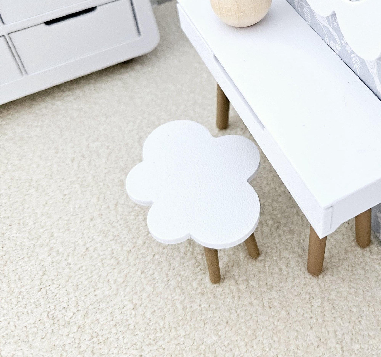 Miniature Dolls House Child's Dressing Table Stool, Dollhouse Furniture, Dolls House Miniatures, Dollhouse Accessories, 12th Scale