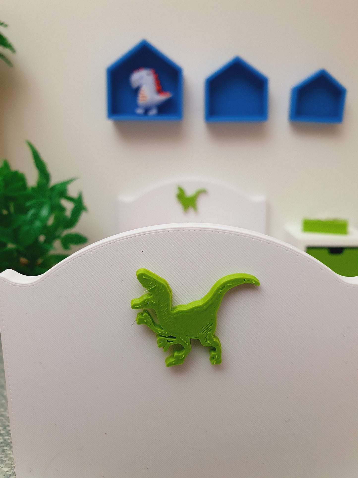 Dolls House Dinosaur Junior Bed White, 1:12th Scale Children's furniture, Miniature Bed