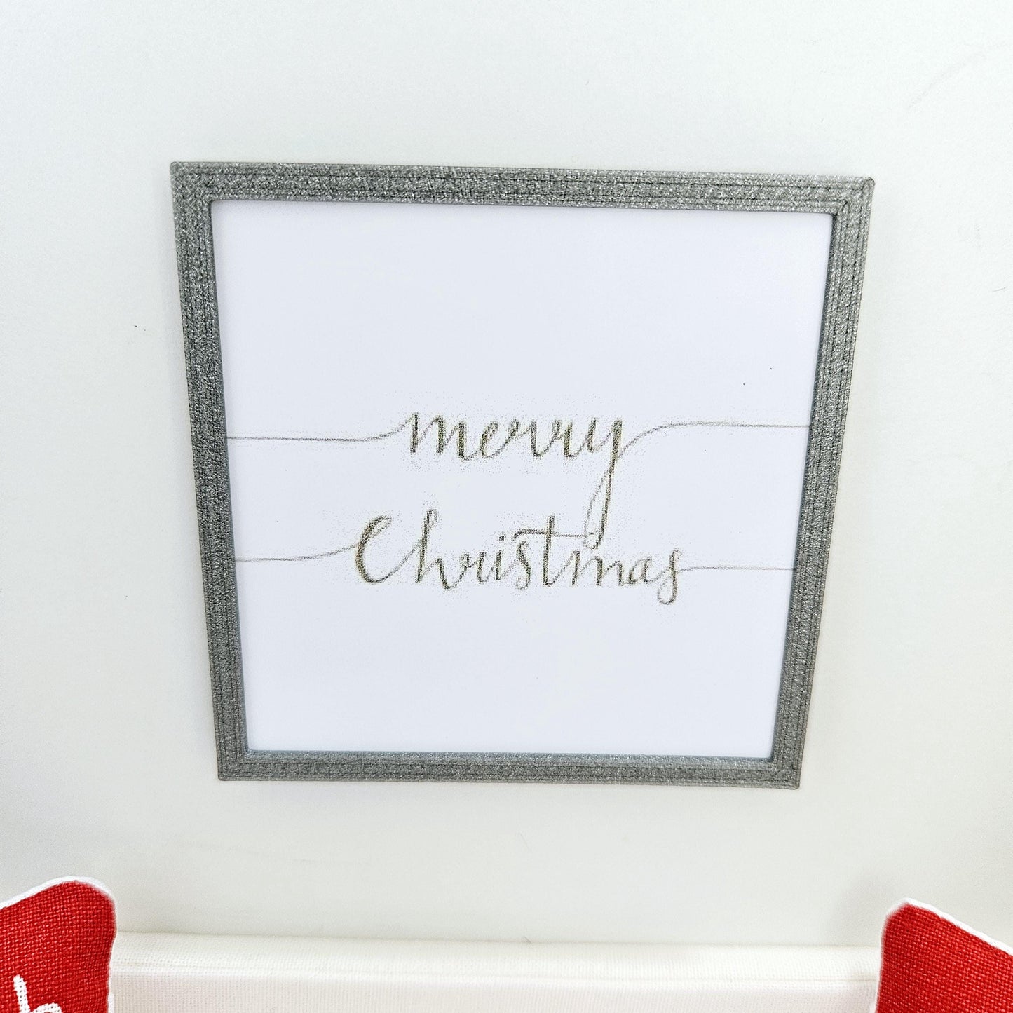 Dolls House Modern Framed Wall Art, Merry Christmas print, 12th scale, miniature wall picture for any room