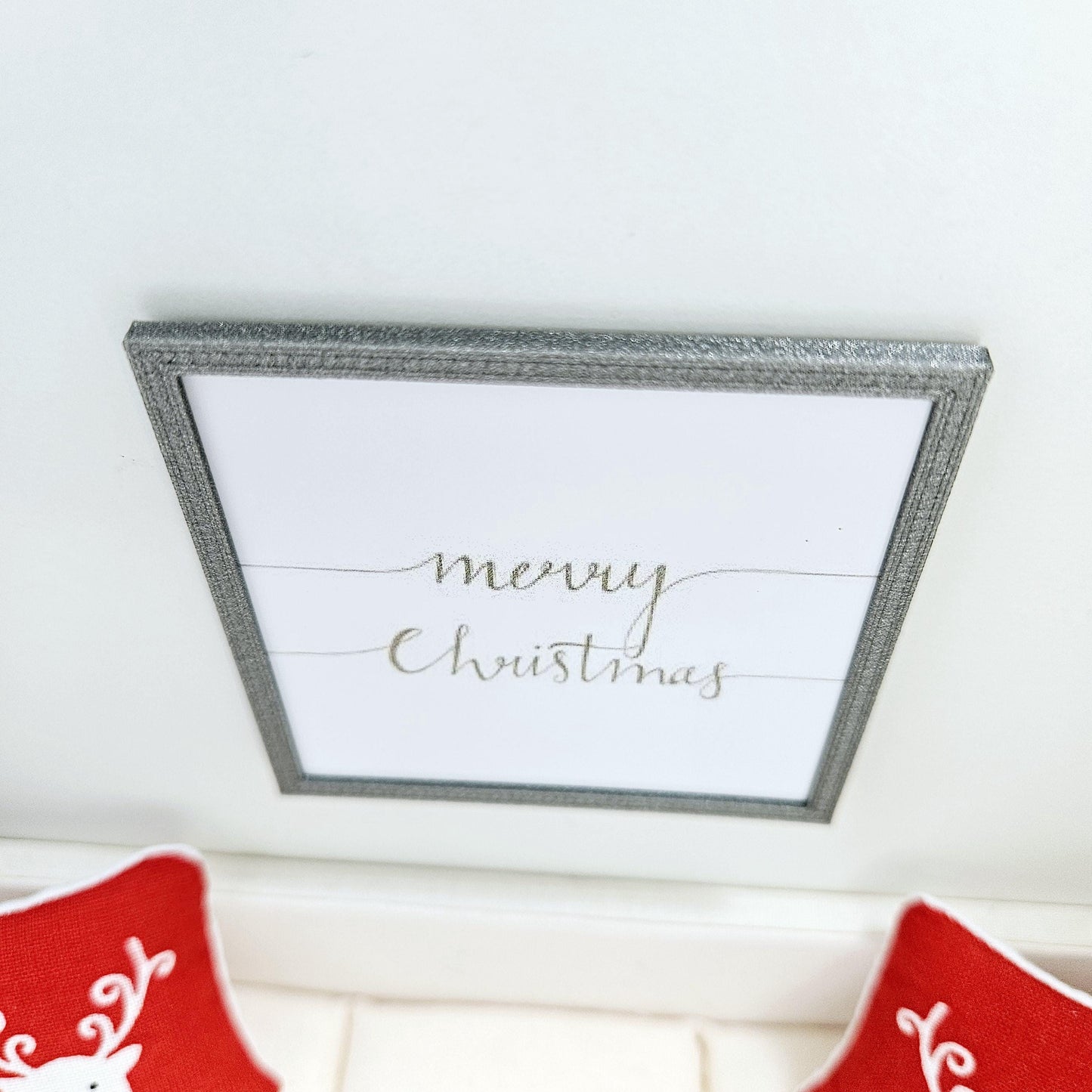 Dolls House Modern Framed Wall Art, Merry Christmas print, 12th scale, miniature wall picture for any room