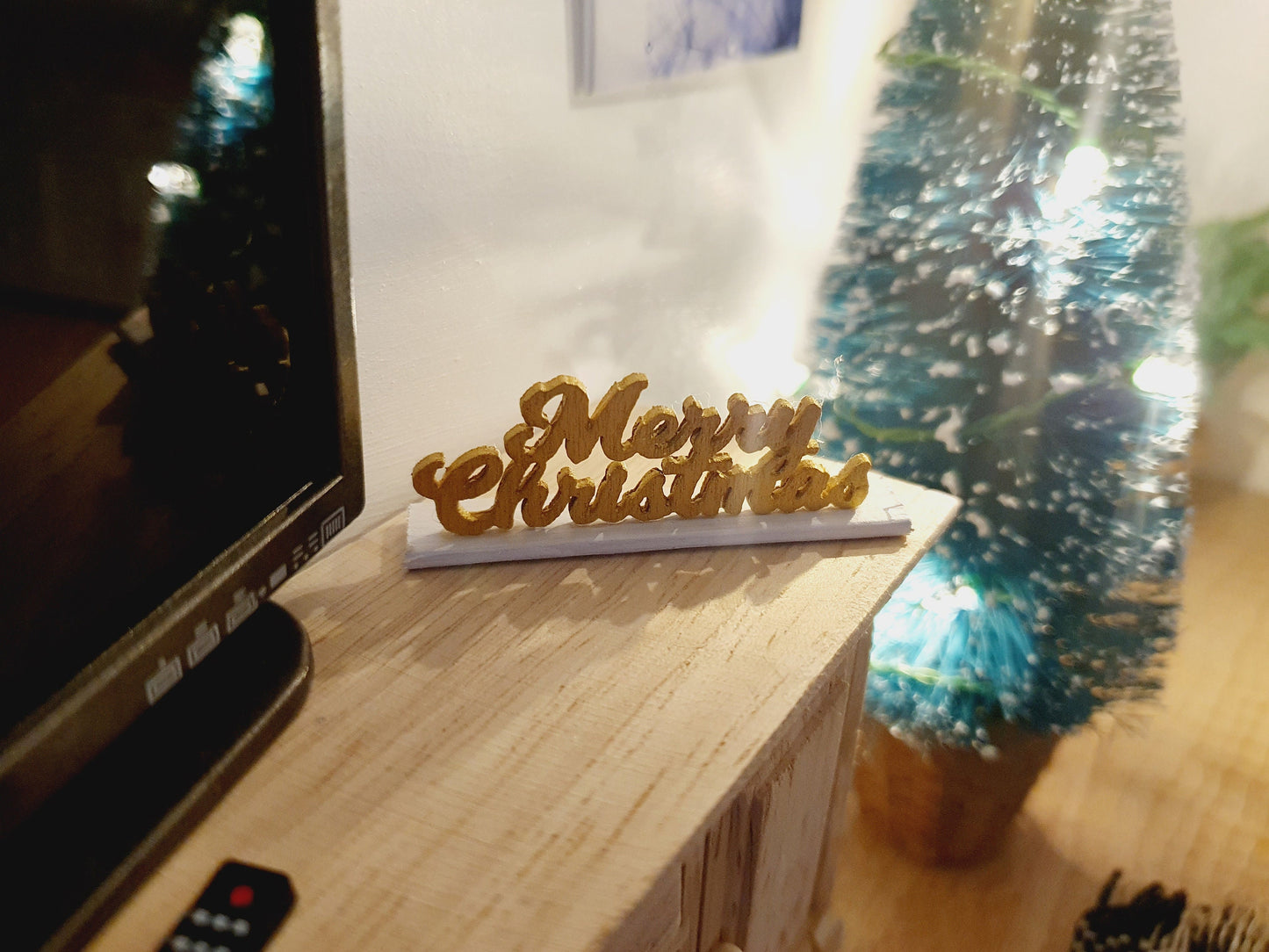 Dolls House Christmas Ornament, Merry Christmas, 1:12th Scale, Miniature Christmas Ornament