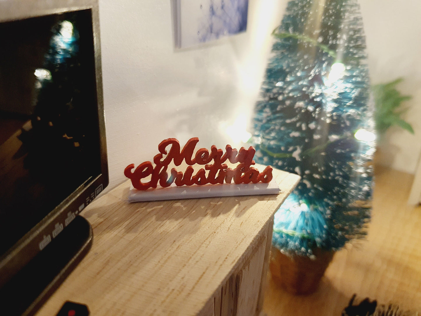 Dolls House Christmas Ornament, Merry Christmas, 1:12th Scale, Miniature Christmas Ornament