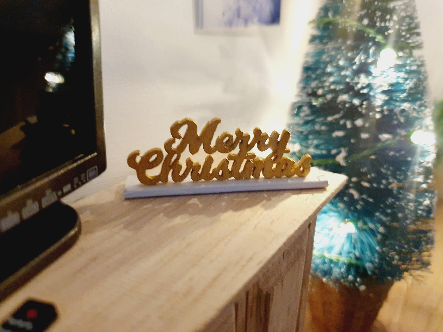 Dolls House Christmas Ornament, Merry Christmas, 1:12th Scale, Miniature Christmas Ornament