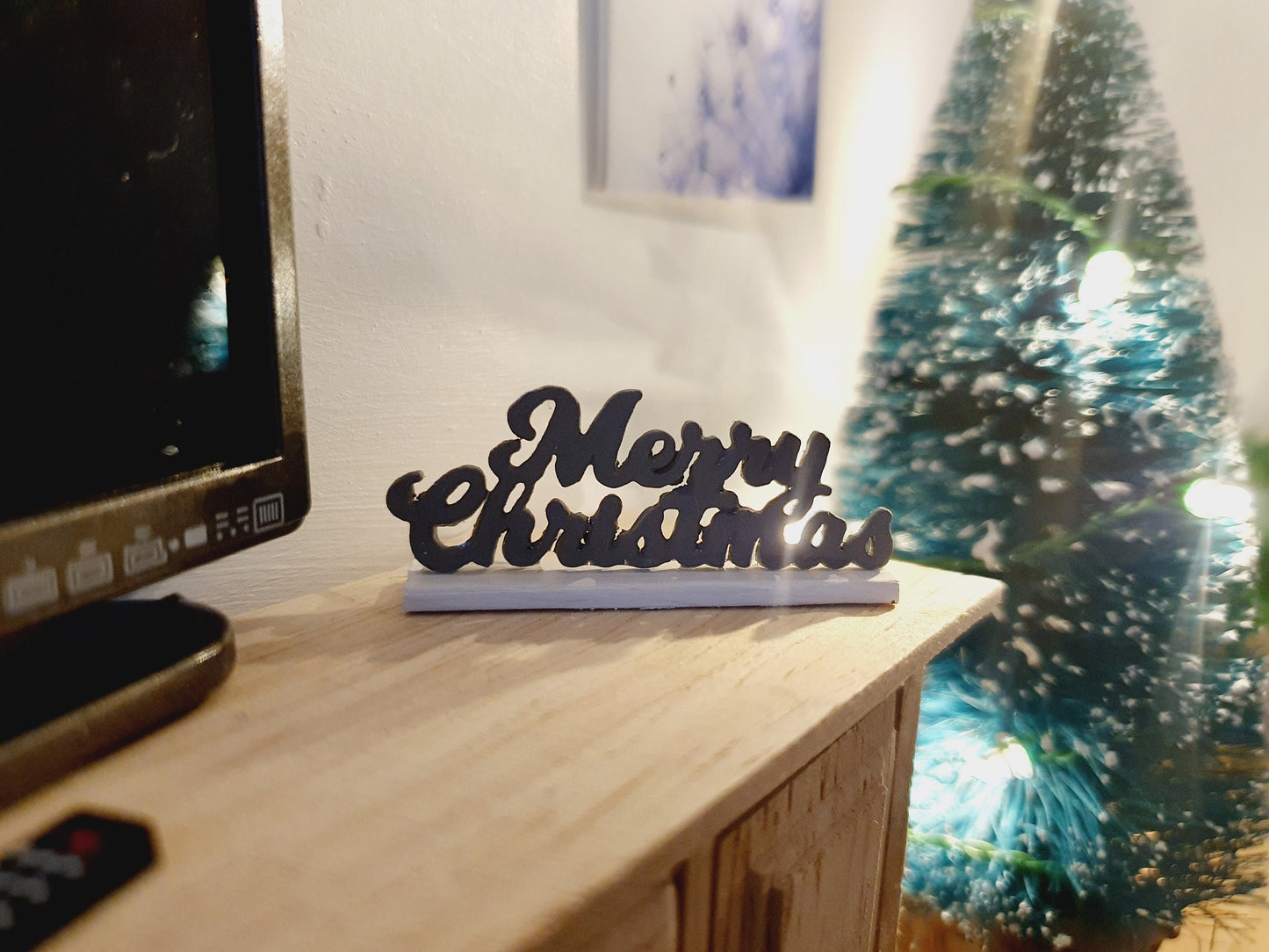 Dolls House Christmas Ornament, Merry Christmas, 1:12th Scale, Miniature Christmas Ornament