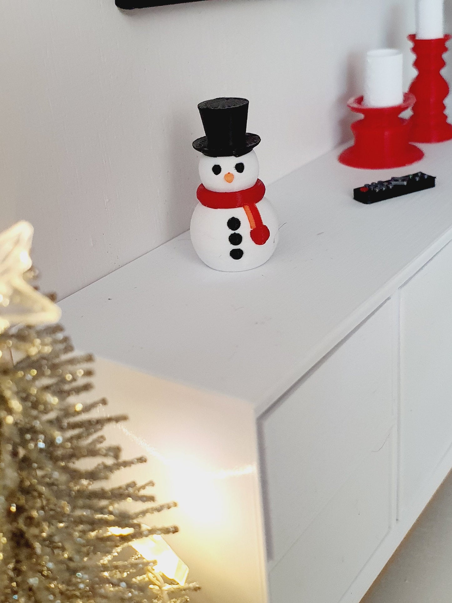 Dolls House Cute Little Christmas Snowman Ornament, Christmas Ornaments, 1:12th Scale, Miniature Ornaments