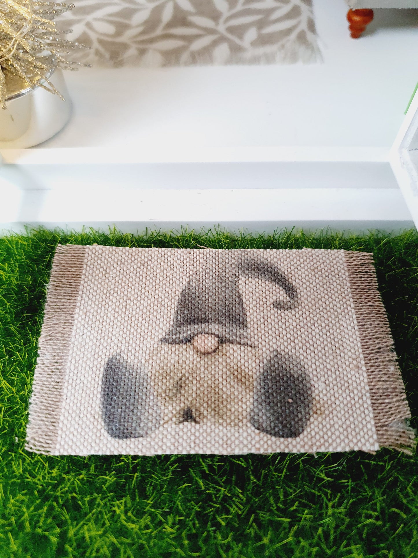 Dolls House Christmas Cute Fabric Door Mat, 1:12th Scale, Choice of Designs, Miniature mat