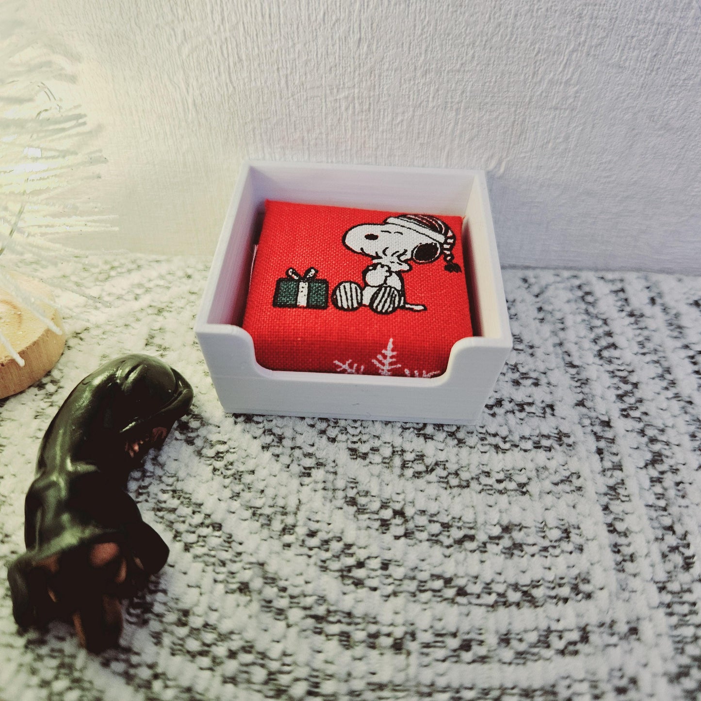 Dolls House Christmas, Choice of Colours Dog Bed with Snoopy Pad, 12th Scale, Miniature Pet Bed