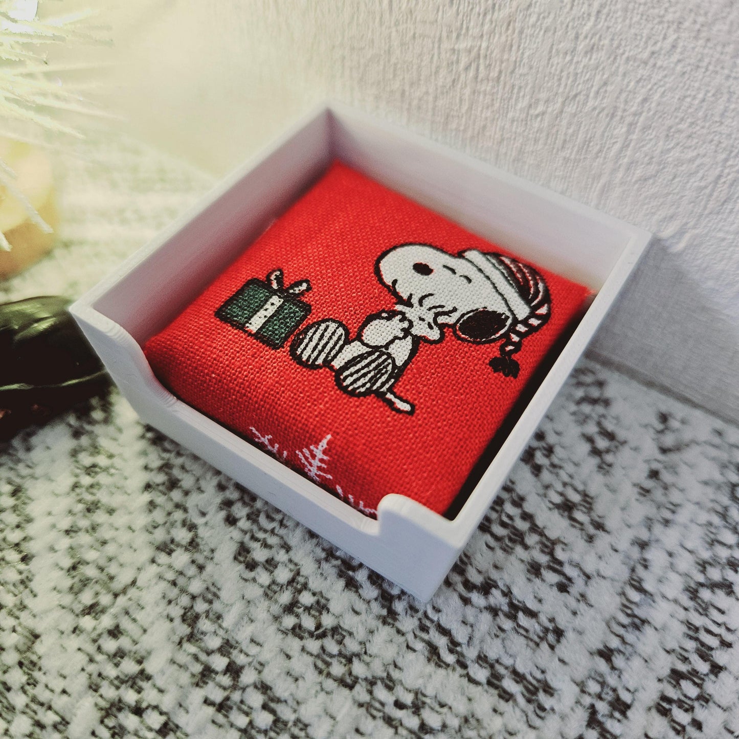 Dolls House Christmas, Choice of Colours Dog Bed with Snoopy Pad, 12th Scale, Miniature Pet Bed