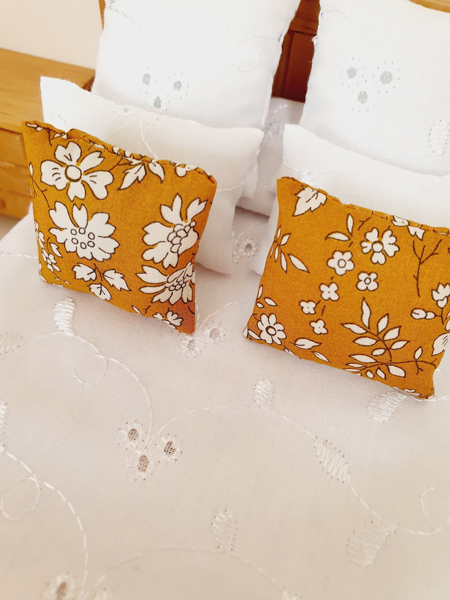 Dolls house 2x Floral Liberty Cushions, Choice of colours , 12th scale cushions, miniature cushions