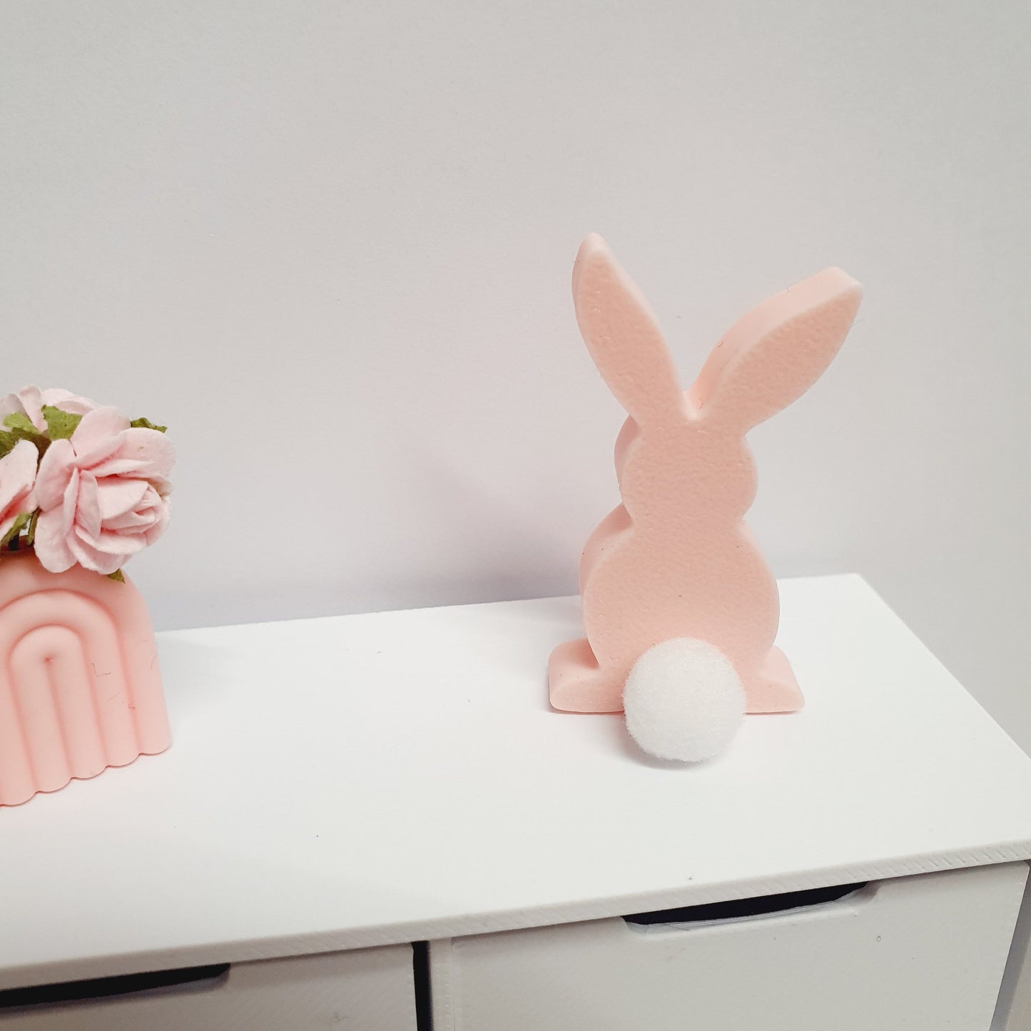 Dolls house Easter Bunny with a pom pom tail, Choice of Colours, 12th Scale Ornament, easter bunny (RAB1)