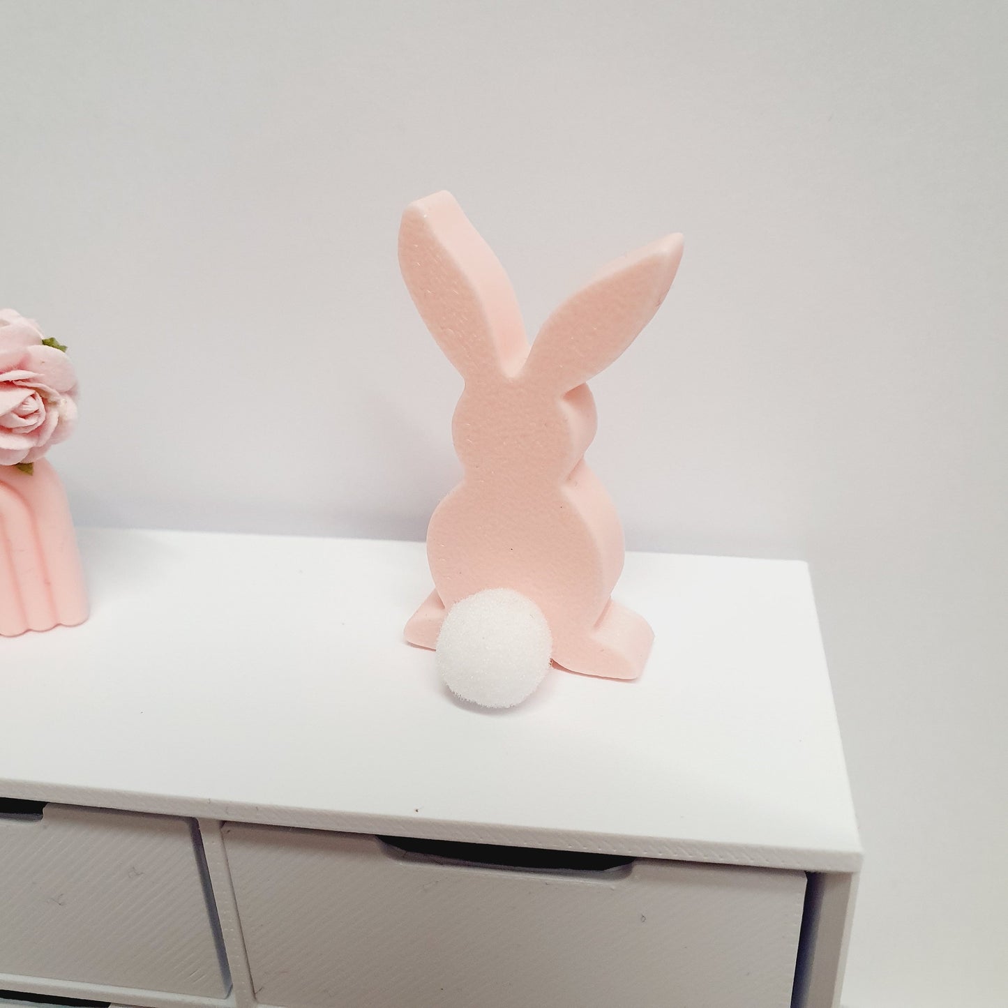 Dolls house Easter Bunny with a pom pom tail, Choice of Colours, 12th Scale Ornament, easter bunny (RAB1)