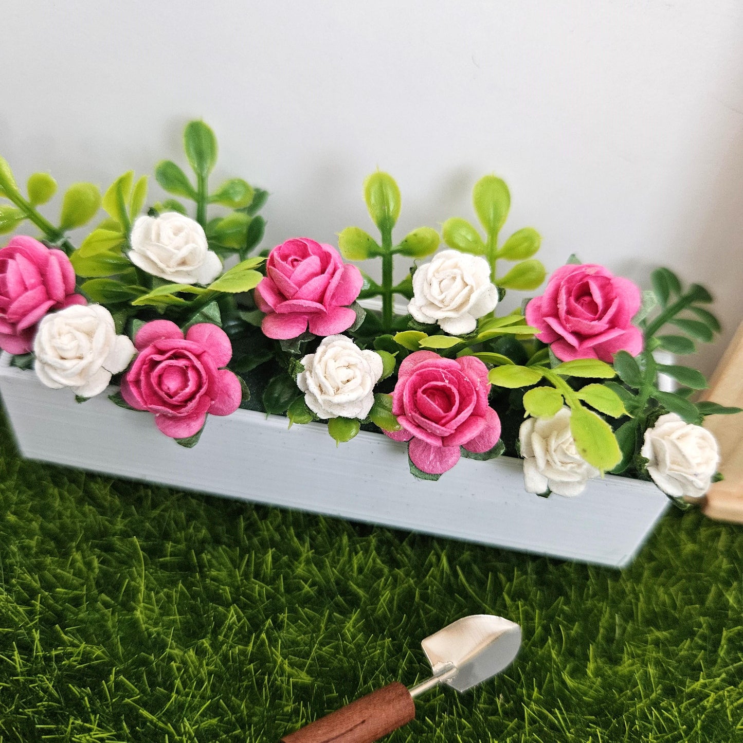 Dolls House Window flower planter/box, 12th scale window box, miniature roses