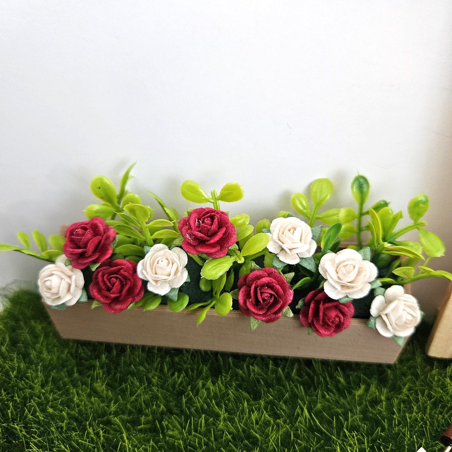 Dolls House Window flower planter/box, 12th scale window box, miniature roses