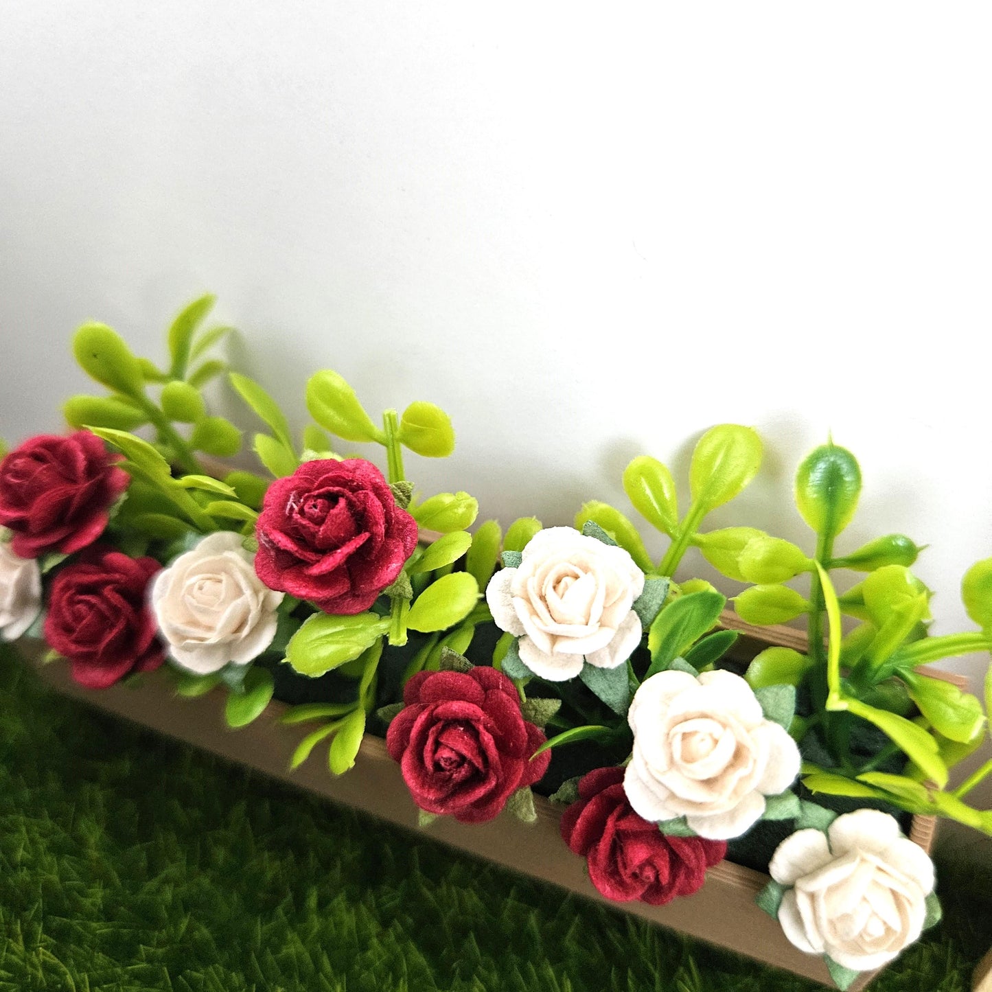 Dolls House Window flower planter/box, 12th scale window box, miniature roses
