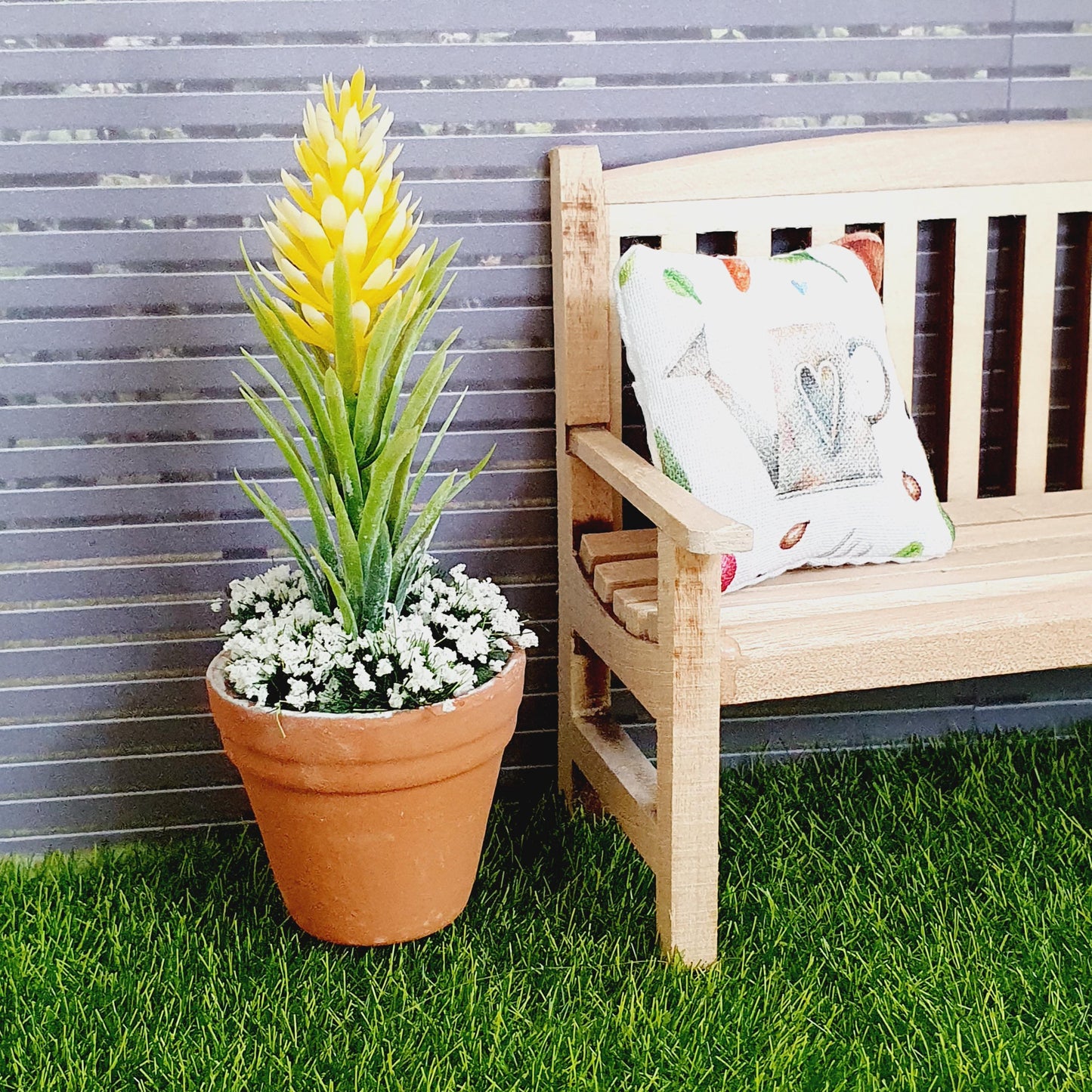 Dolls House Yellow flowers in a Terracotta Pot, Miniature Plant, 12th Scale