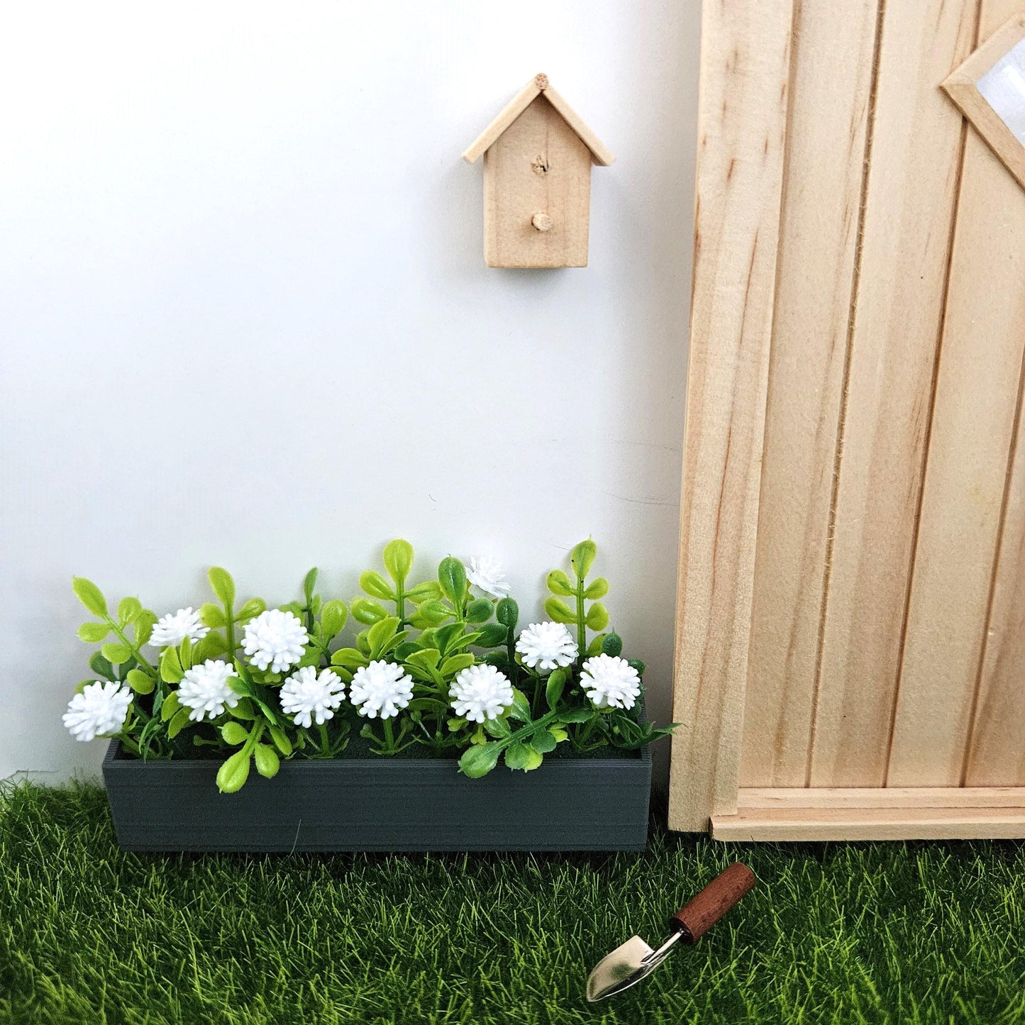 Dolls House Window flower planter/box, 12th scale window box, miniature flowers